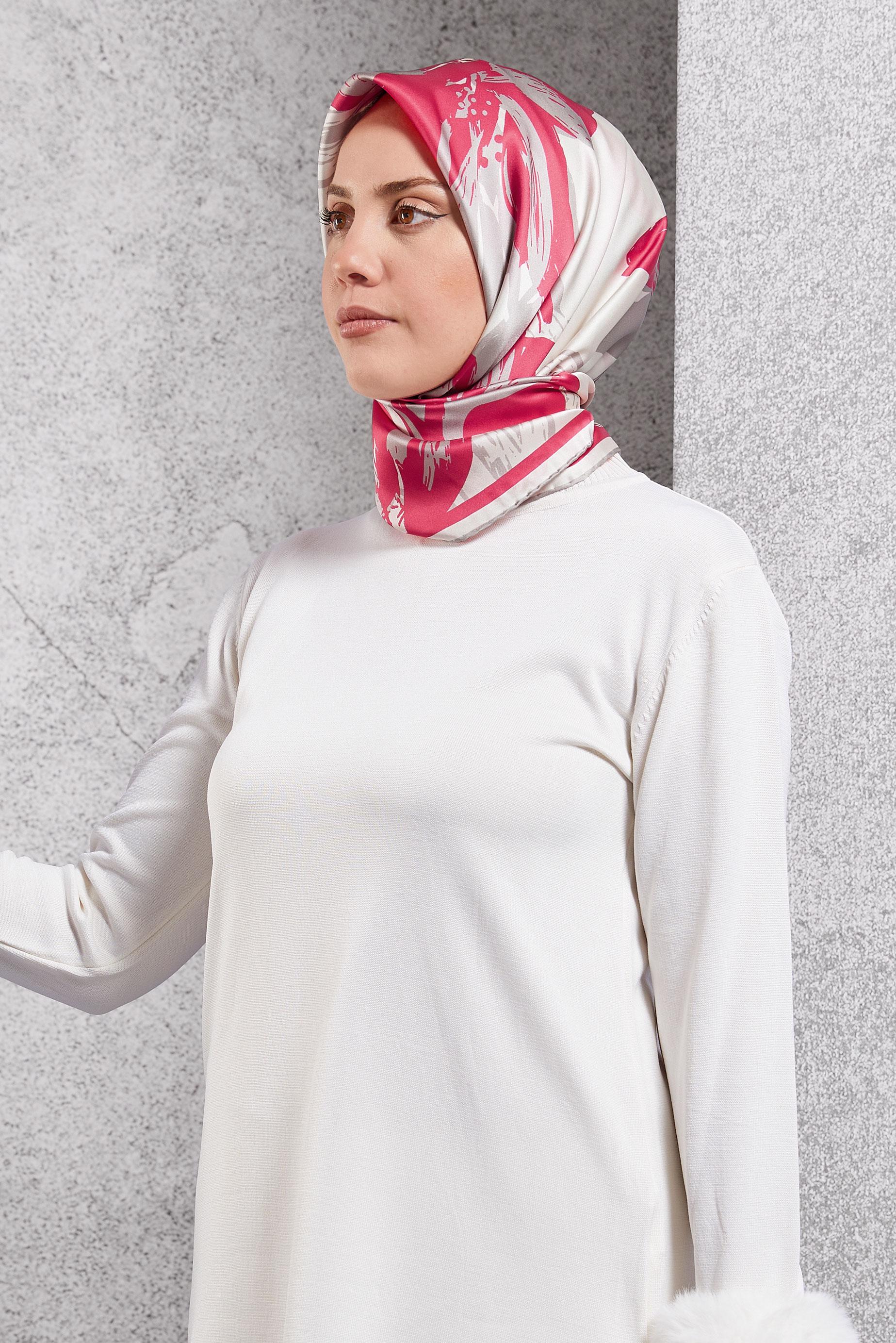 Tesettür giyim FUŞYA ALVİNA İPEK EŞARP 51570