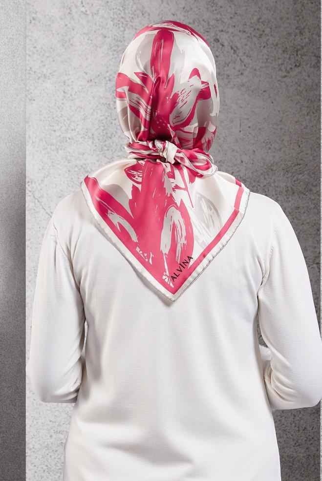 Tesettür giyim FUŞYA ALVİNA İPEK EŞARP 51570 - ALVİNA