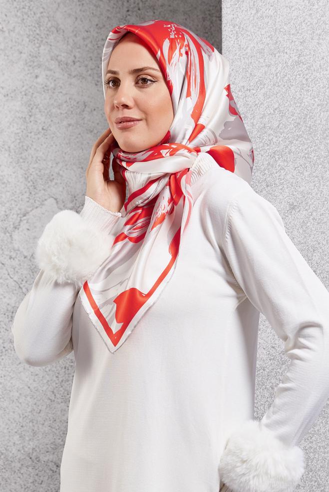 Vêtements hijab CORAIL ÉCHARPE EN SOIE ALVINA 51570 - ALVİNA