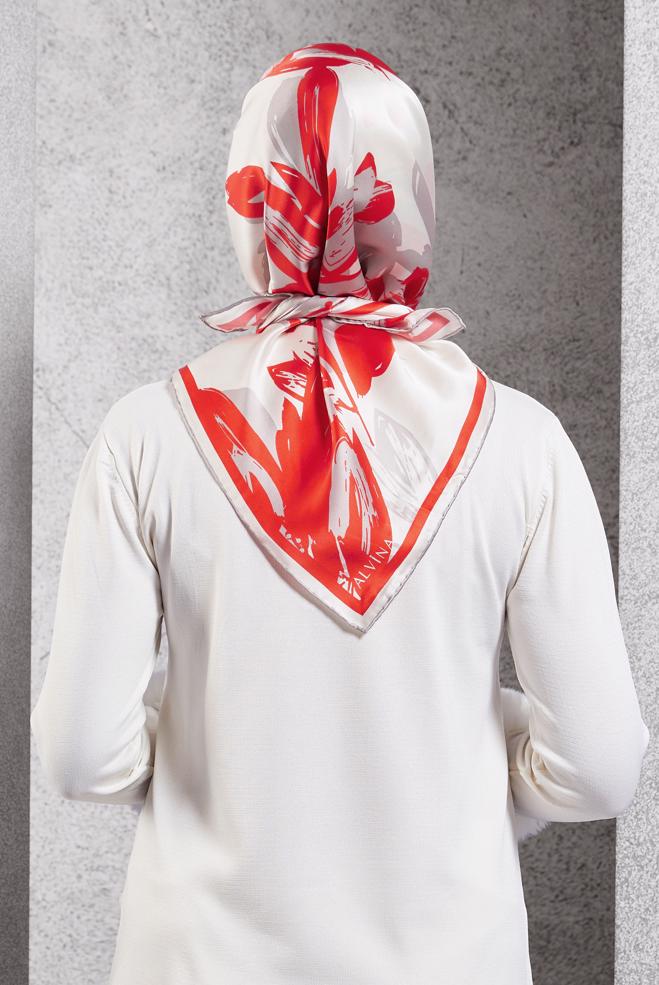 Vêtements hijab CORAIL ÉCHARPE EN SOIE ALVINA 51570 - ALVİNA