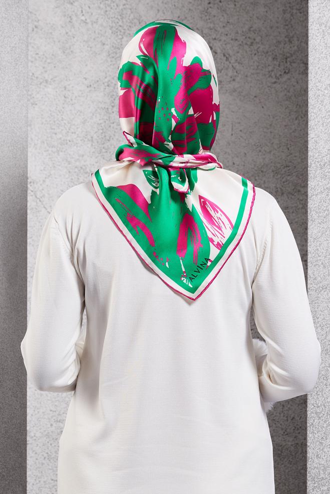 Vêtements hijab FUCHSIA ÉCHARPE EN SOIE ALVINA 51570 - ALVİNA