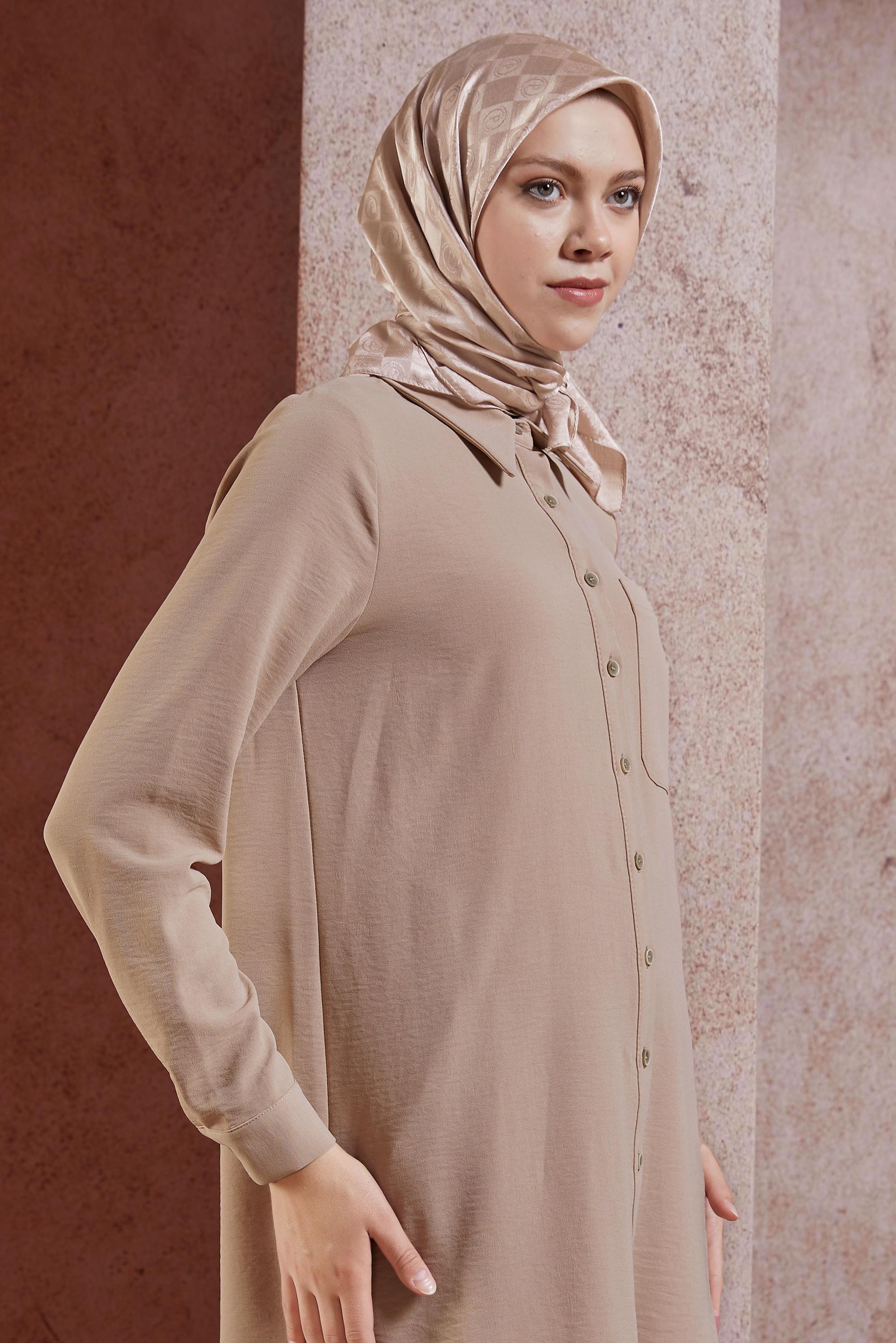 Tesettür giyim KAHVE ALVİNA MONOGRAM EŞARP 8451