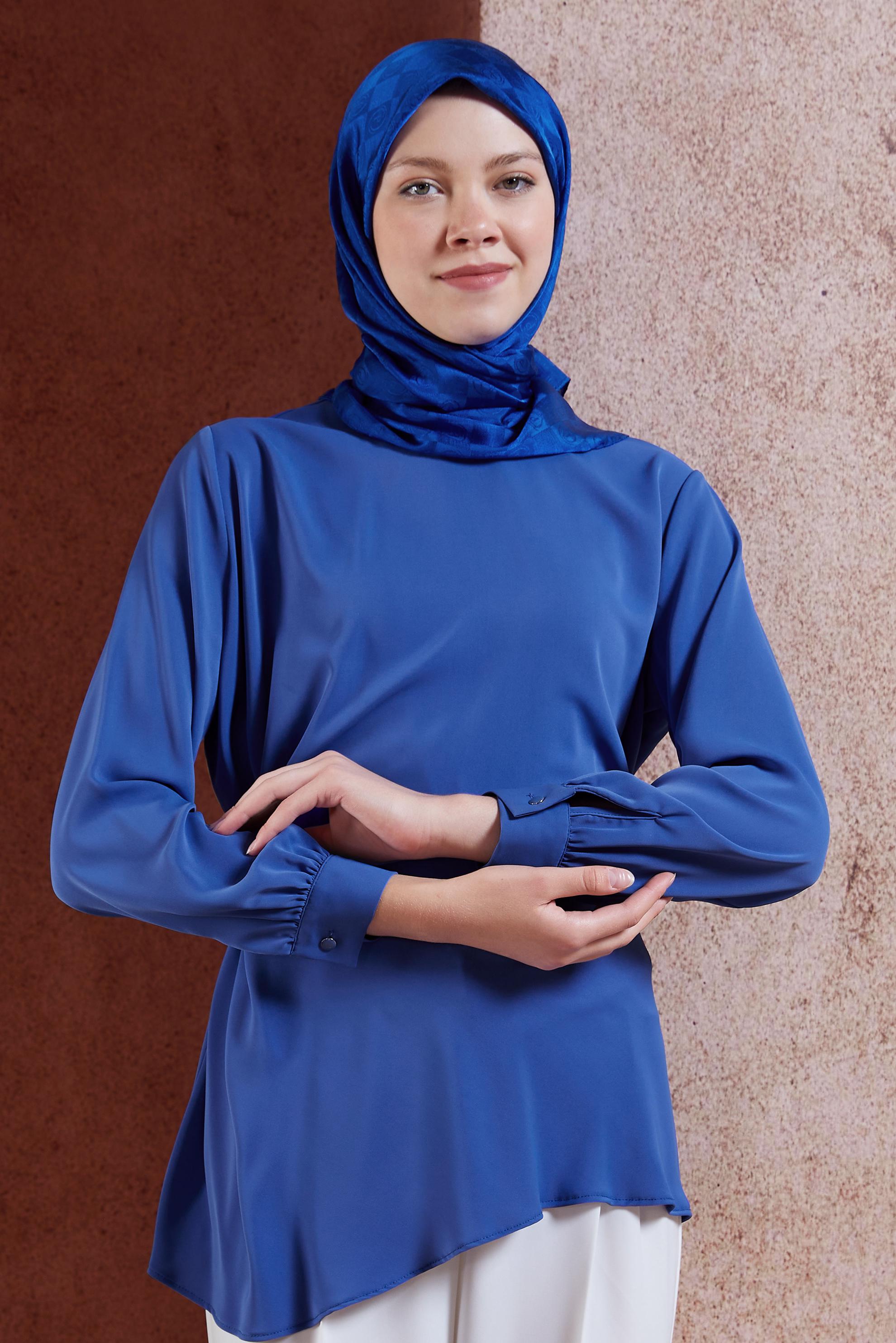 Tesettür giyim LACİVERT ALVİNA MONOGRAM EŞARP 8451