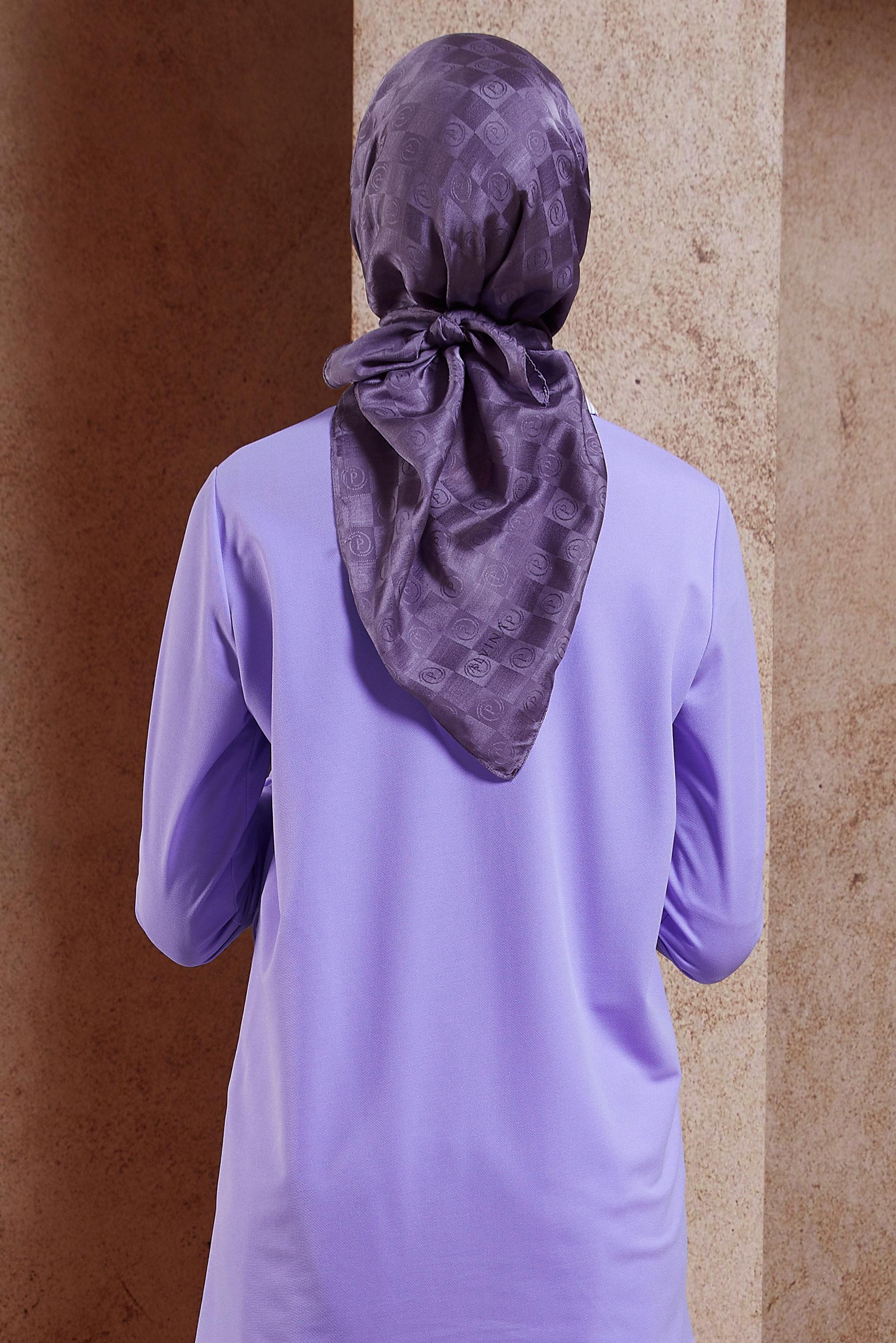 Tesettür giyim MOR ALVİNA MONOGRAM EŞARP 8451