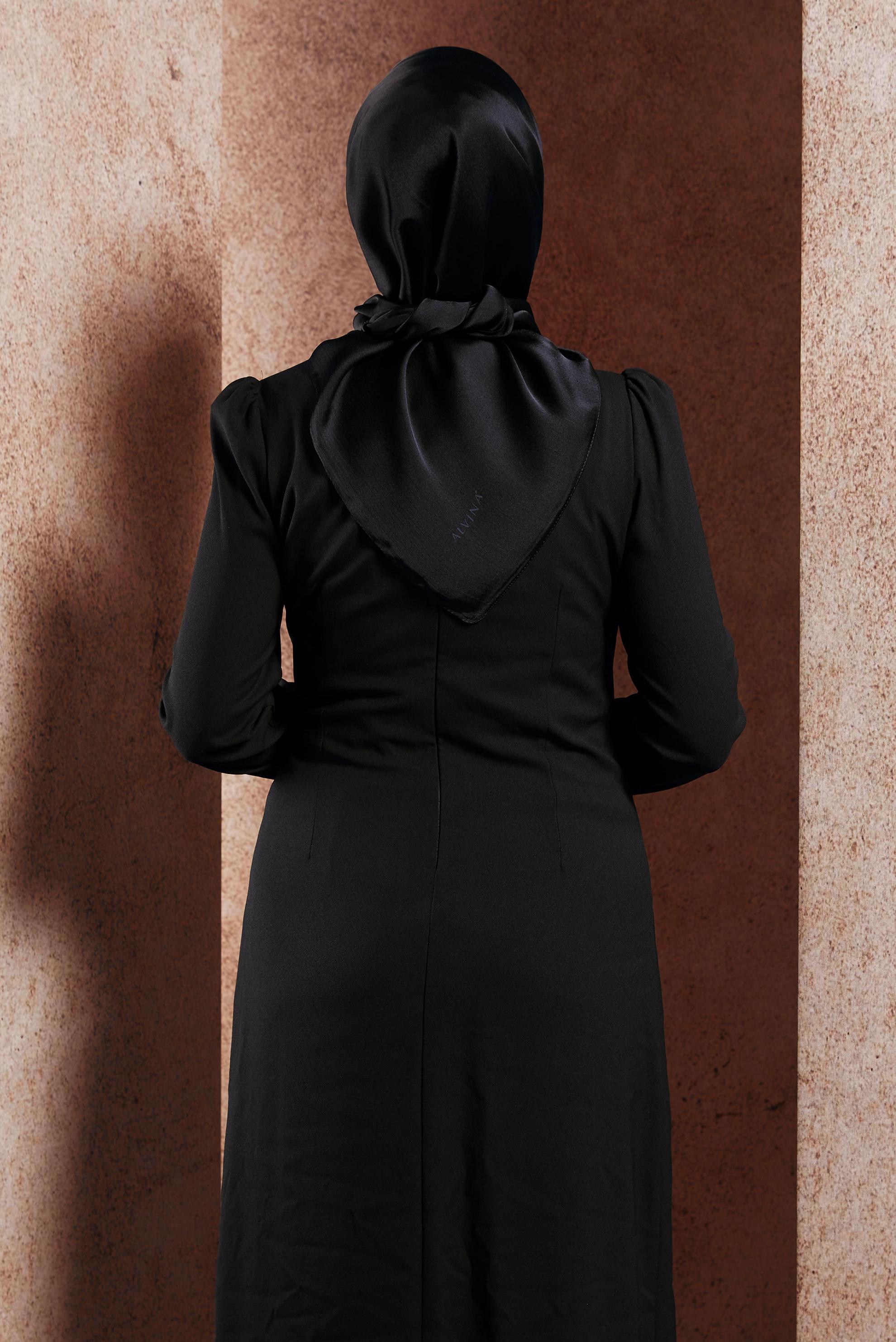 Tesettür giyim SİYAH ALVİNA EŞARP 8455