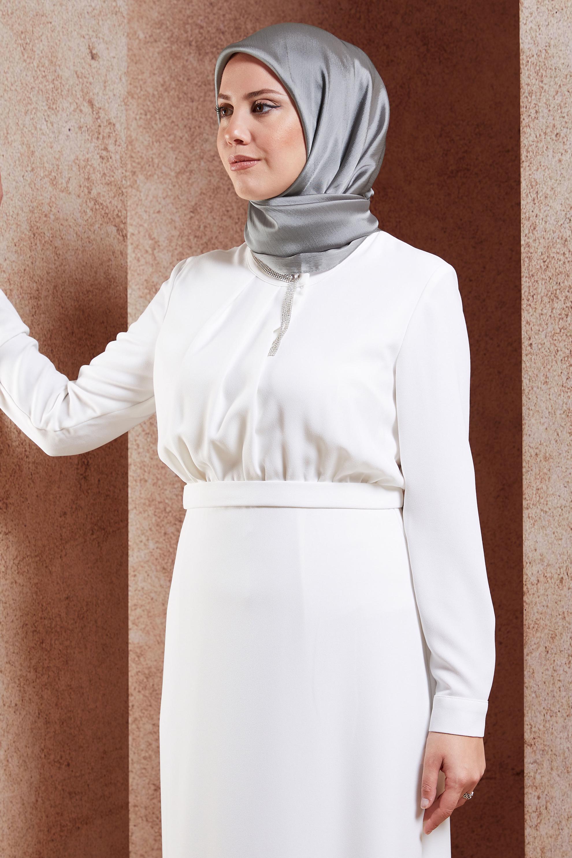 Tesettür giyim GRİ ALVİNA EŞARP 8455