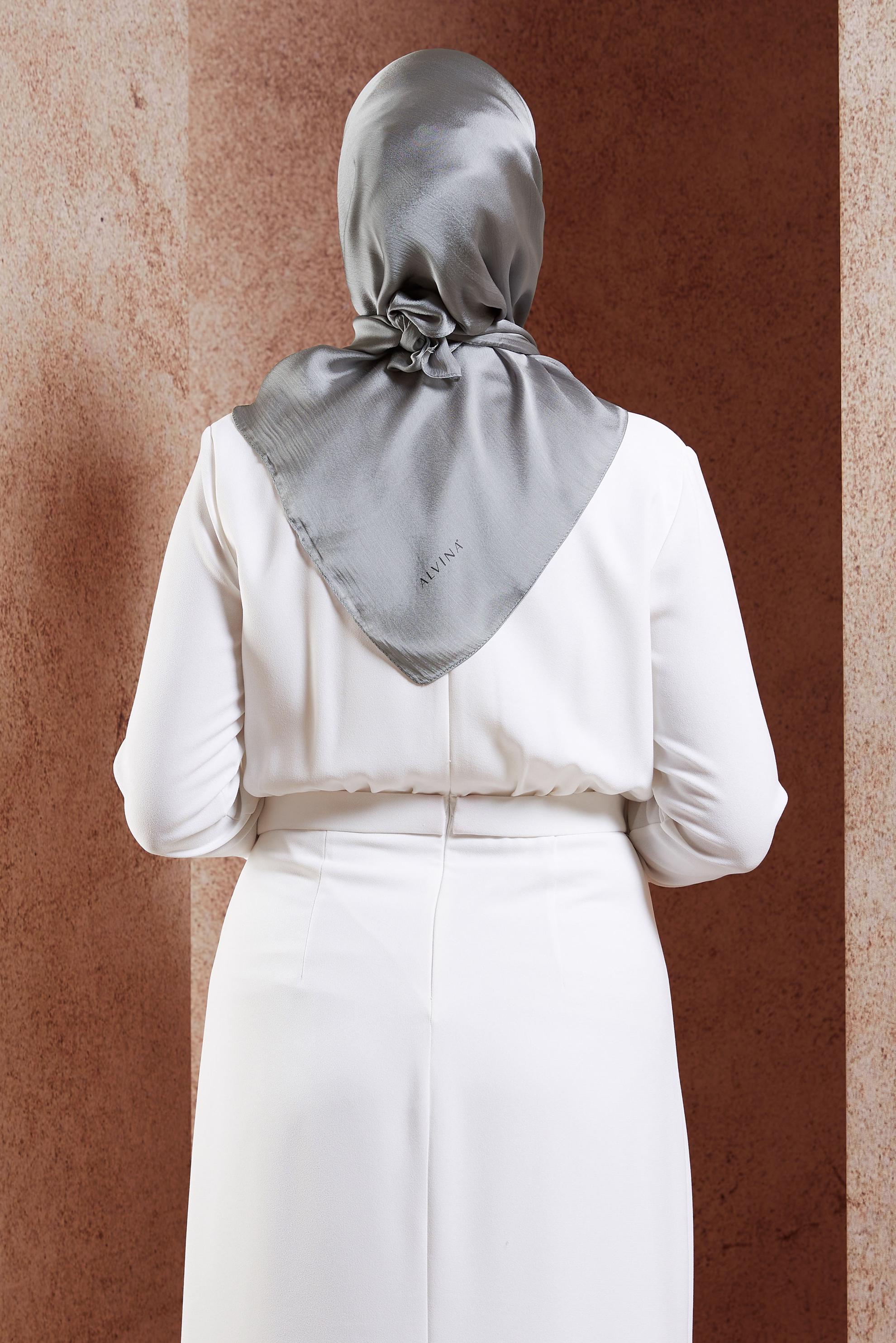 Tesettür giyim GRİ ALVİNA EŞARP 8455