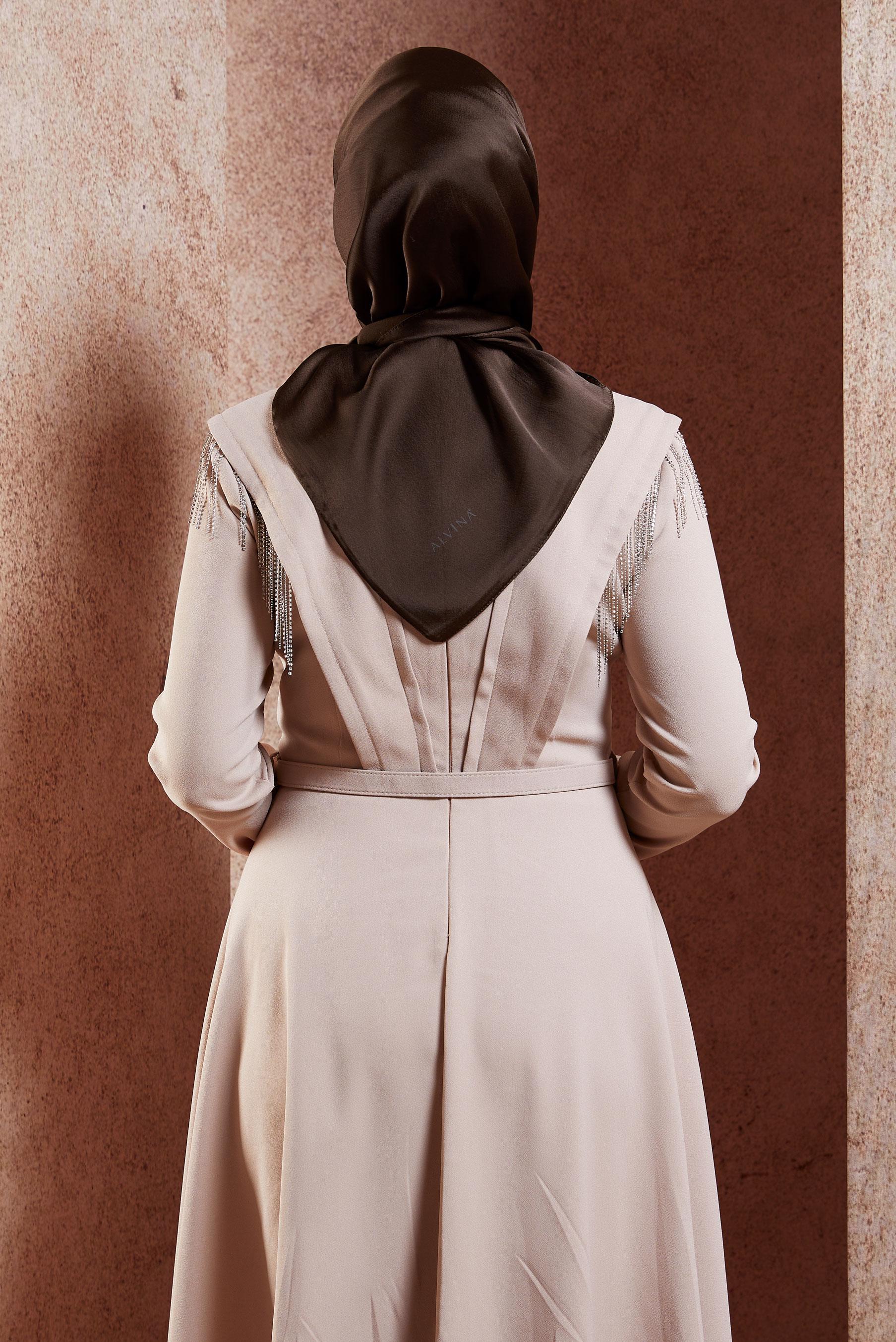 Tesettür giyim KAHVE ALVİNA EŞARP 8455