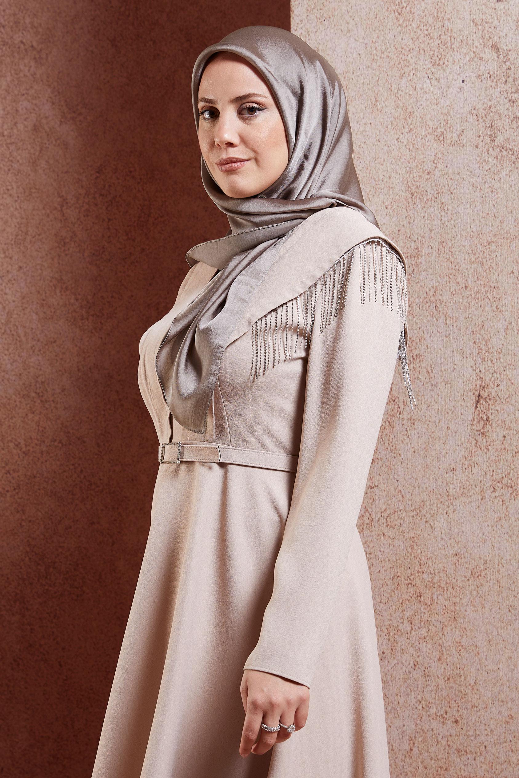 Tesettür giyim VİZON ALVİNA EŞARP 8455