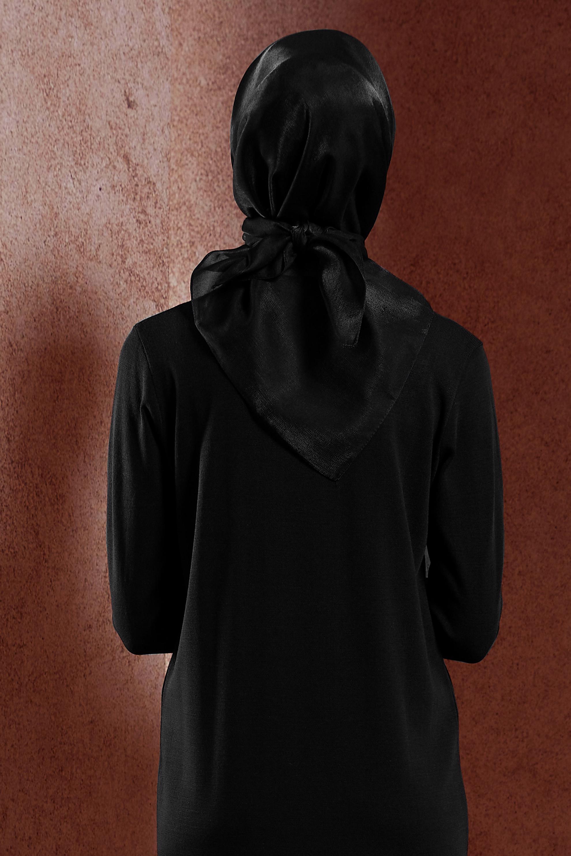 Tesettür giyim SİYAH ALVİNA DÜZ EŞARP 8457