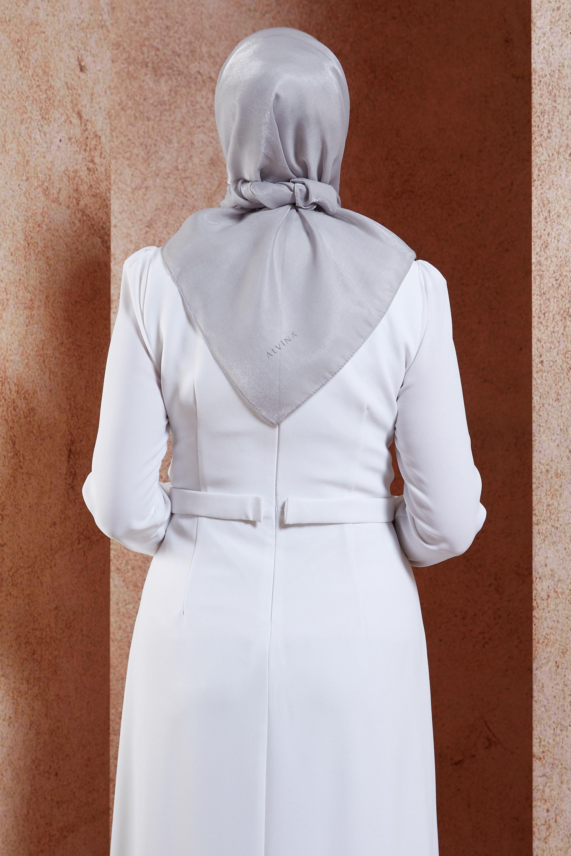 Tesettür giyim GÜMÜŞ ALVİNA DÜZ EŞARP 8457