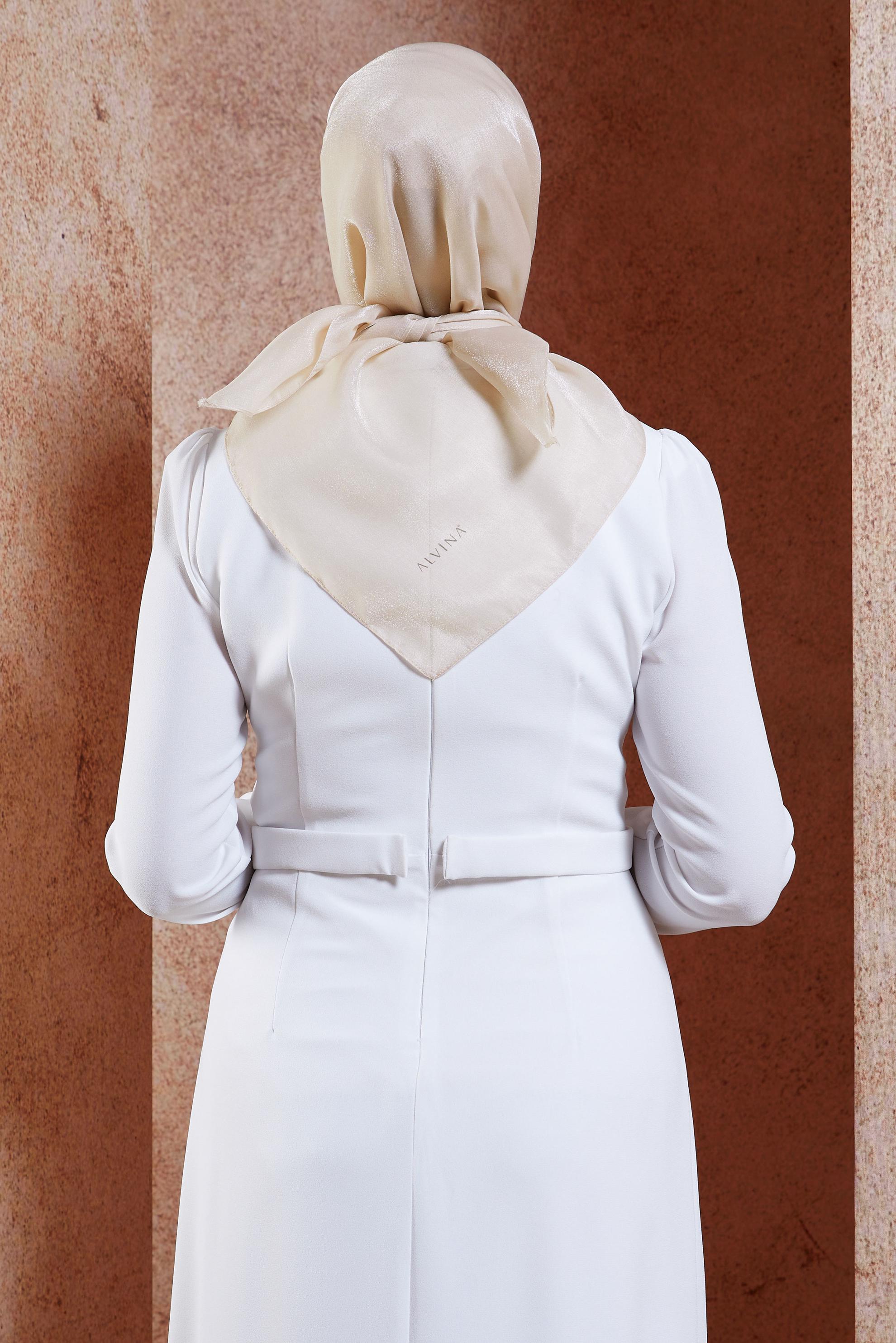 Tesettür giyim BEJ ALVİNA DÜZ EŞARP 8457