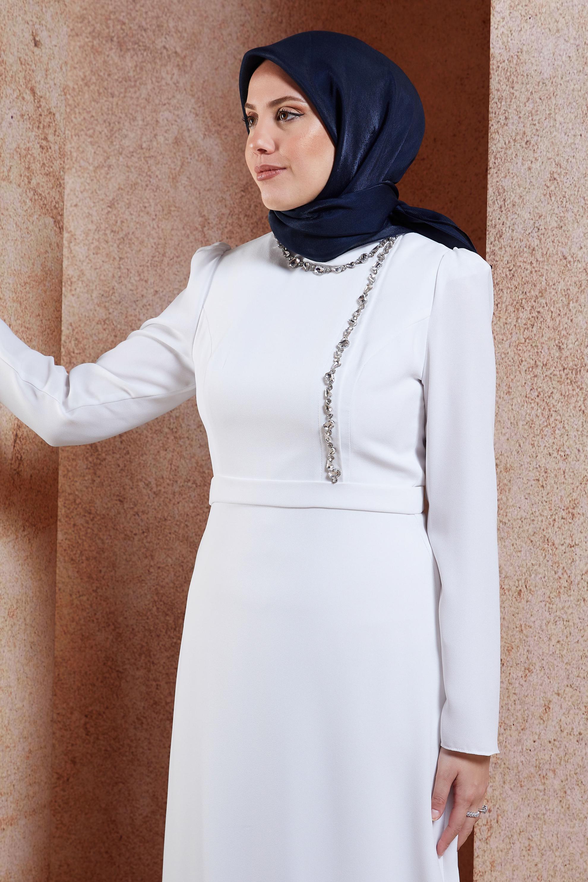 Tesettür giyim LACİVERT ALVİNA DÜZ EŞARP 8457