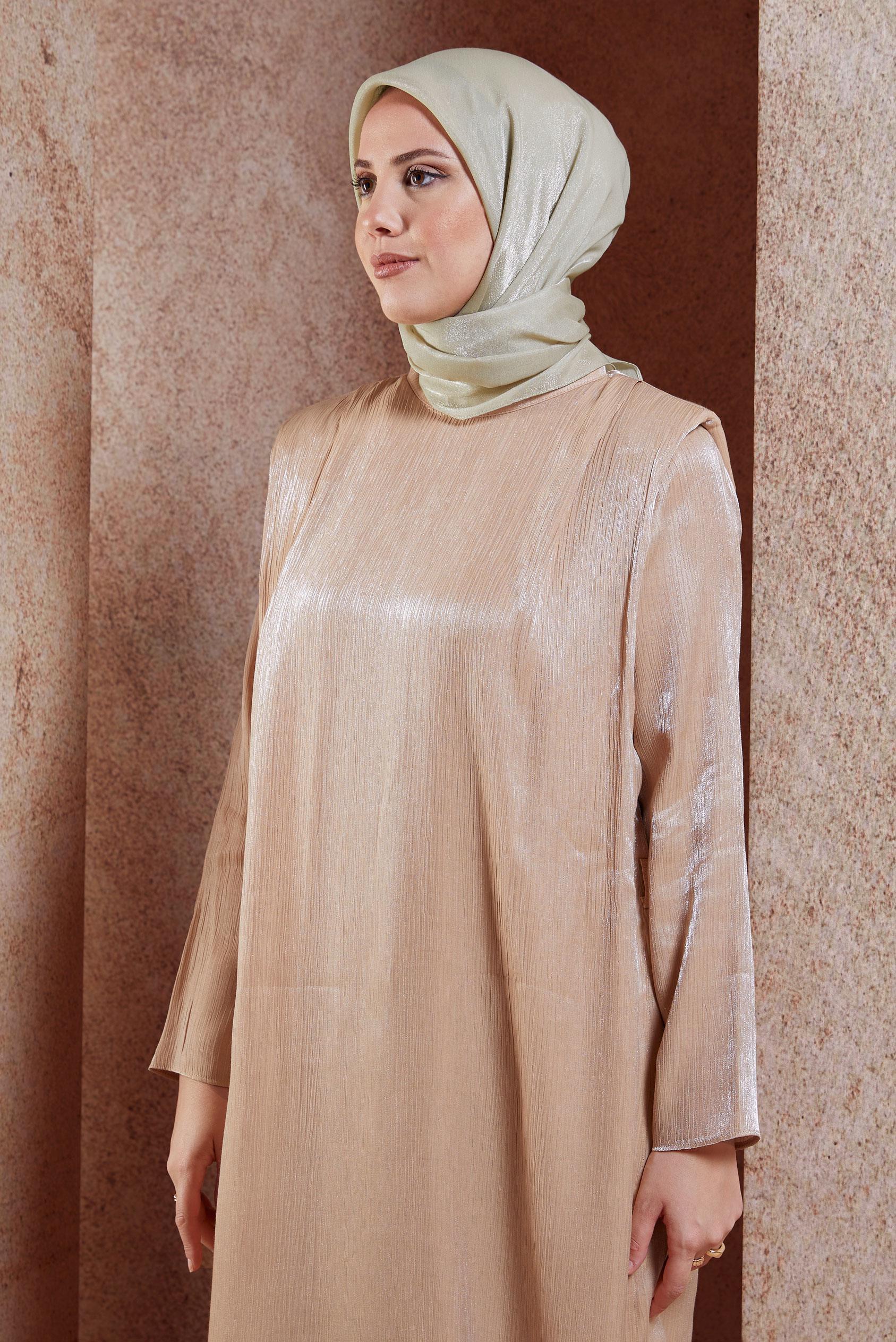 Tesettür giyim VİZON ALVİNA DÜZ EŞARP 8457