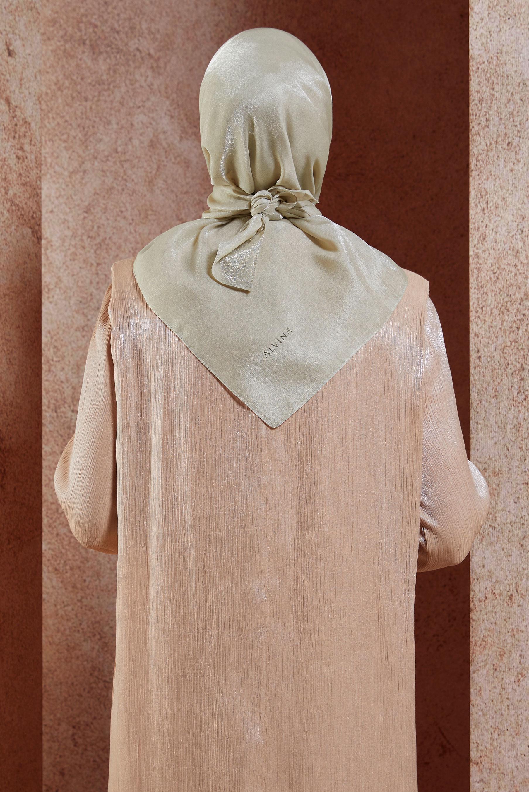 Tesettür giyim VİZON ALVİNA DÜZ EŞARP 8457