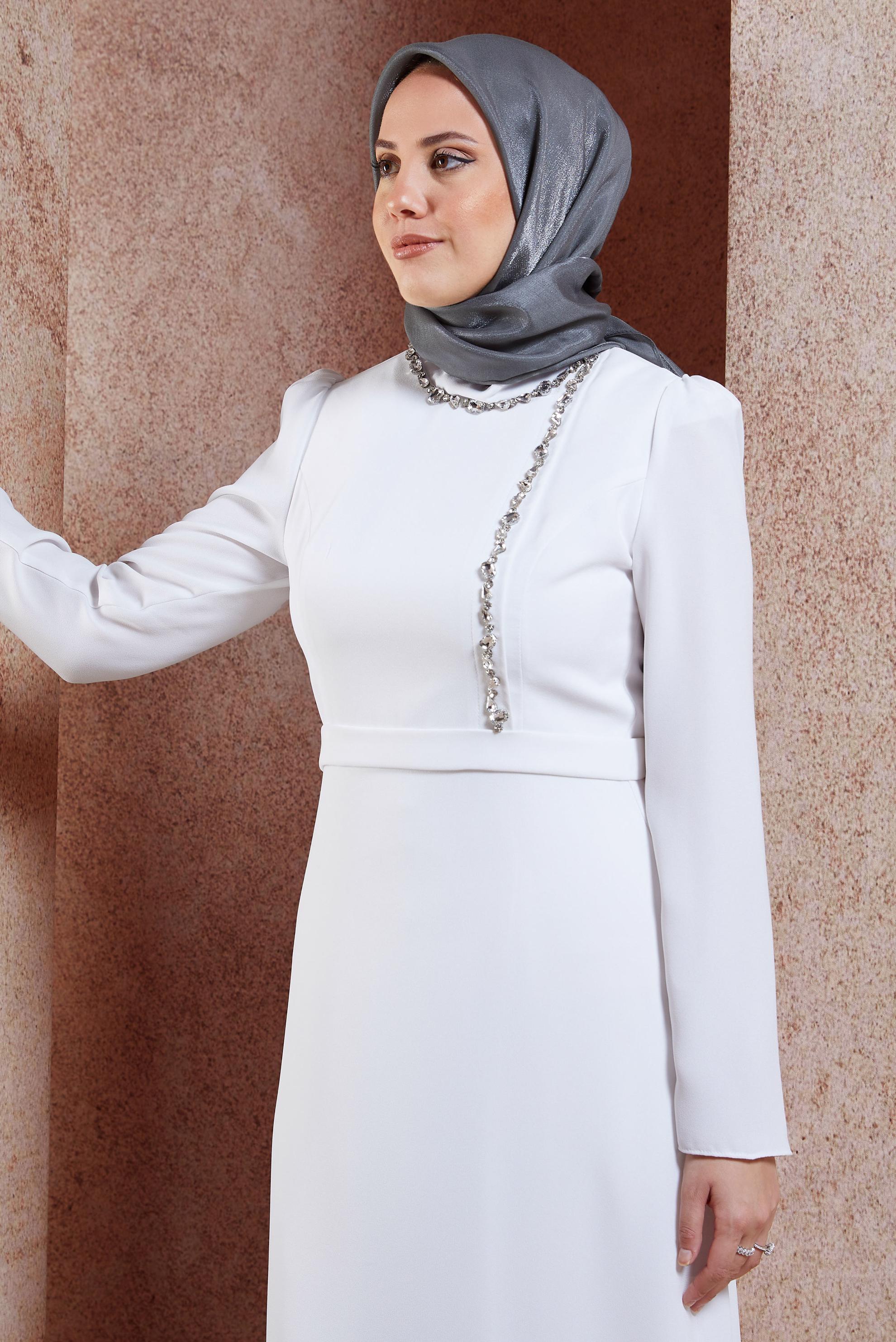 Tesettür giyim GRİ ALVİNA DÜZ EŞARP 8457