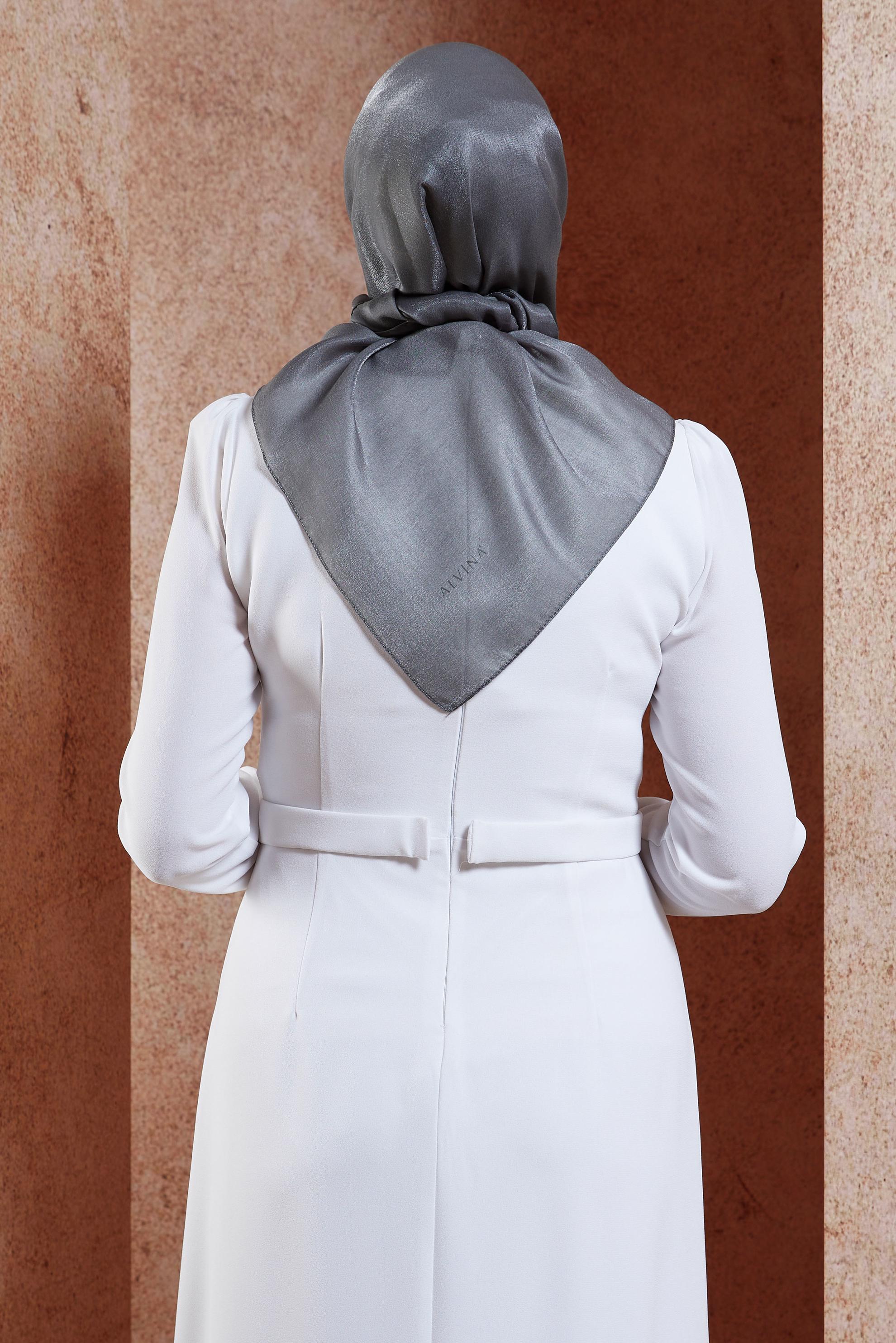 Tesettür giyim GRİ ALVİNA DÜZ EŞARP 8457