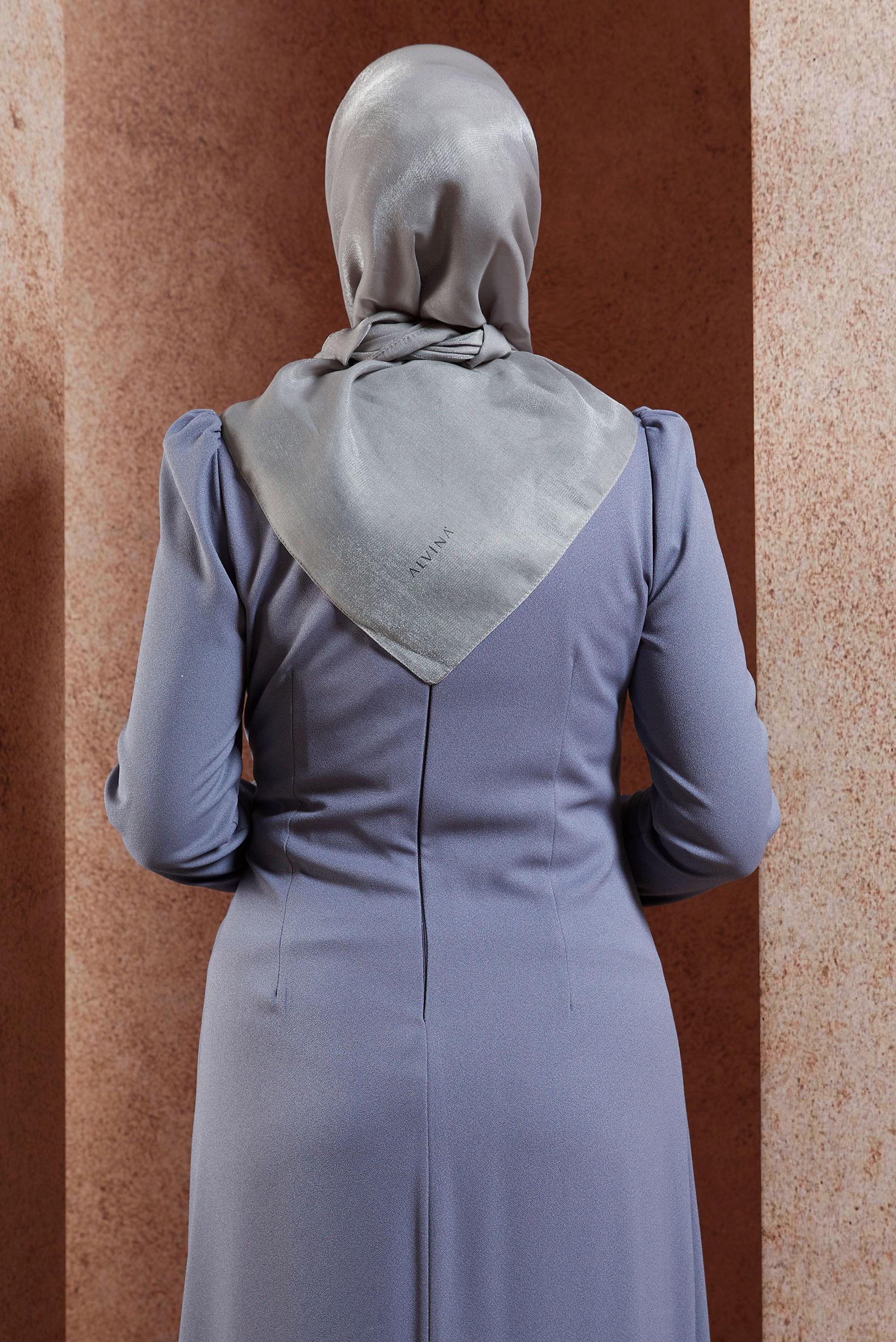 Tesettür giyim GRİ ALVİNA DÜZ EŞARP 8457
