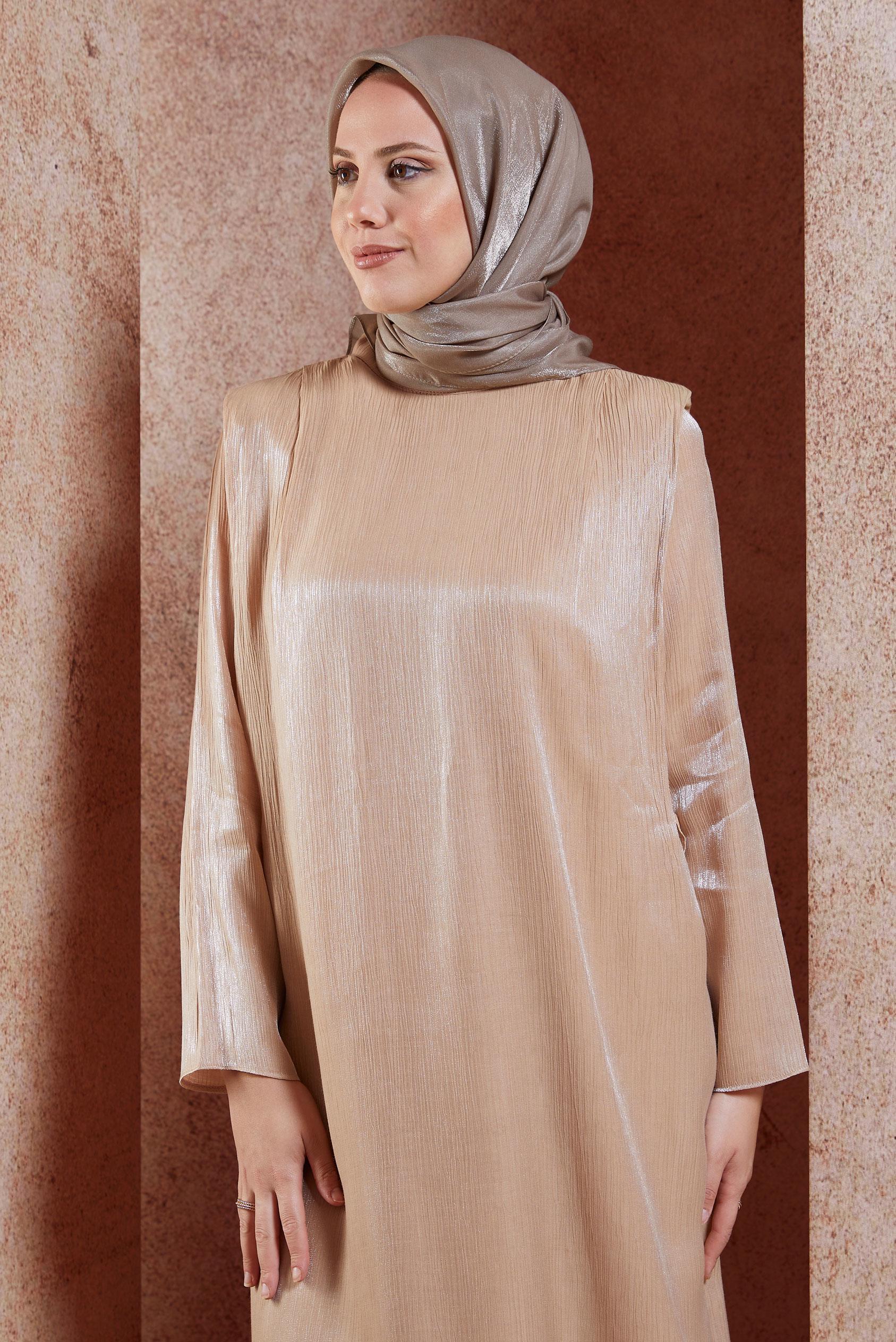 Tesettür giyim BEJ ALVİNA DÜZ EŞARP 8457