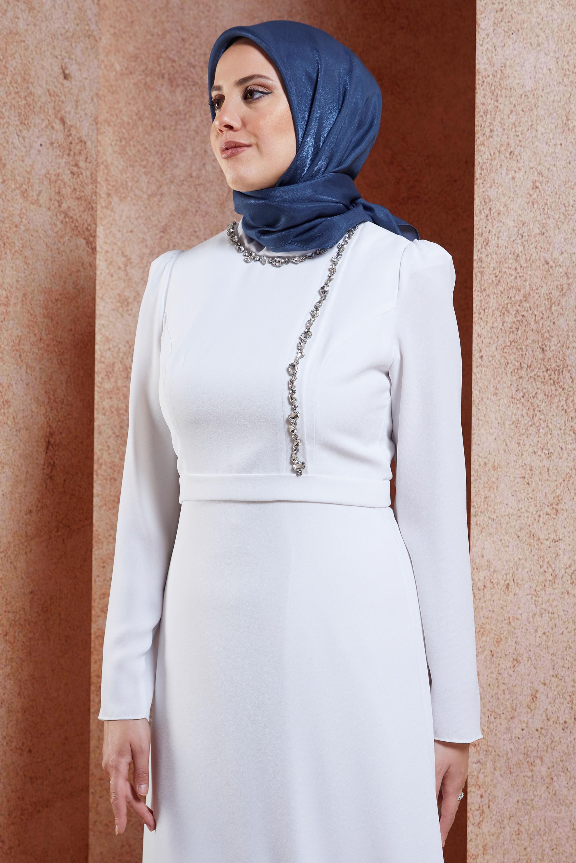 Tesettür giyim LACİVERT ALVİNA DÜZ EŞARP 8457