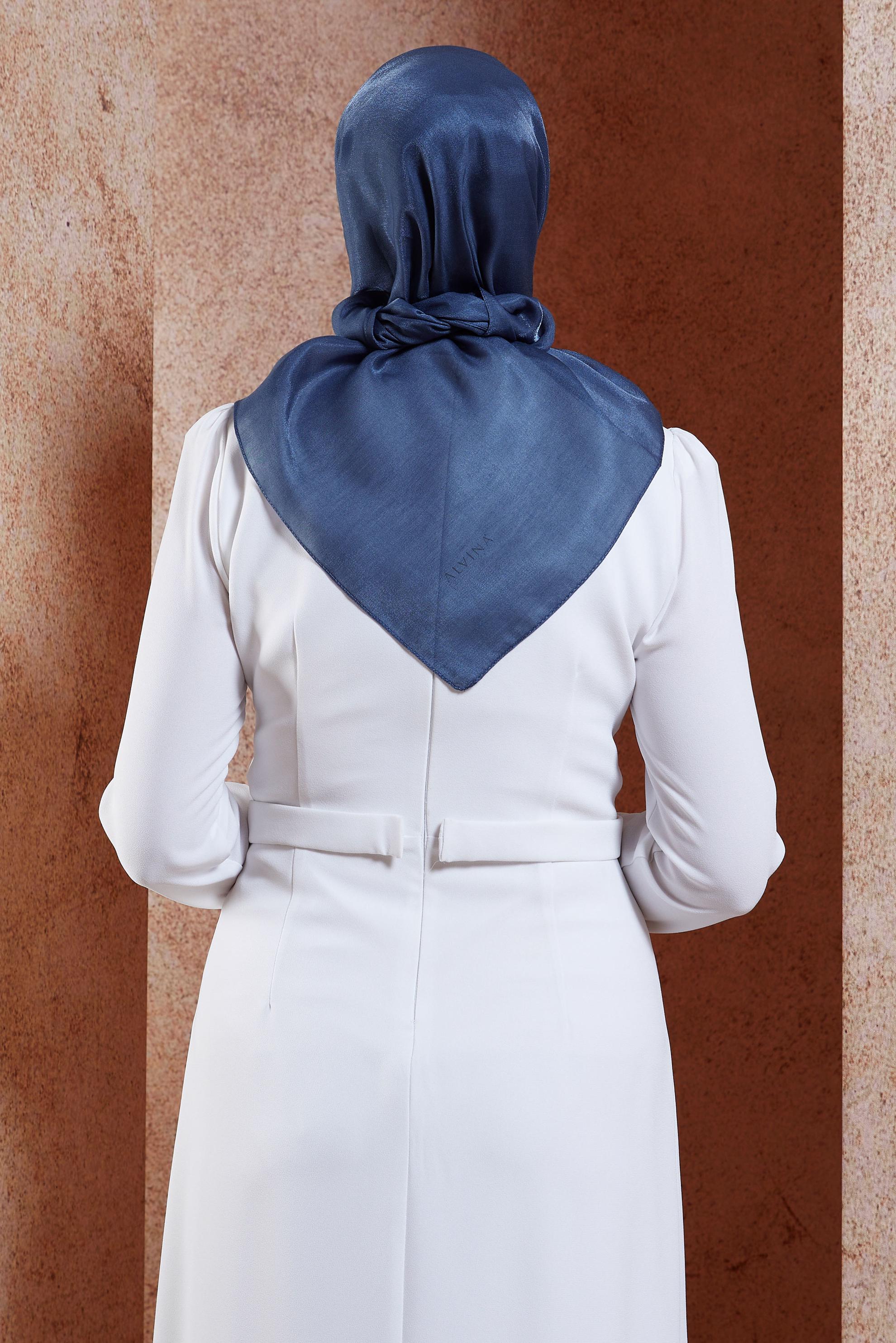 Tesettür giyim LACİVERT ALVİNA DÜZ EŞARP 8457