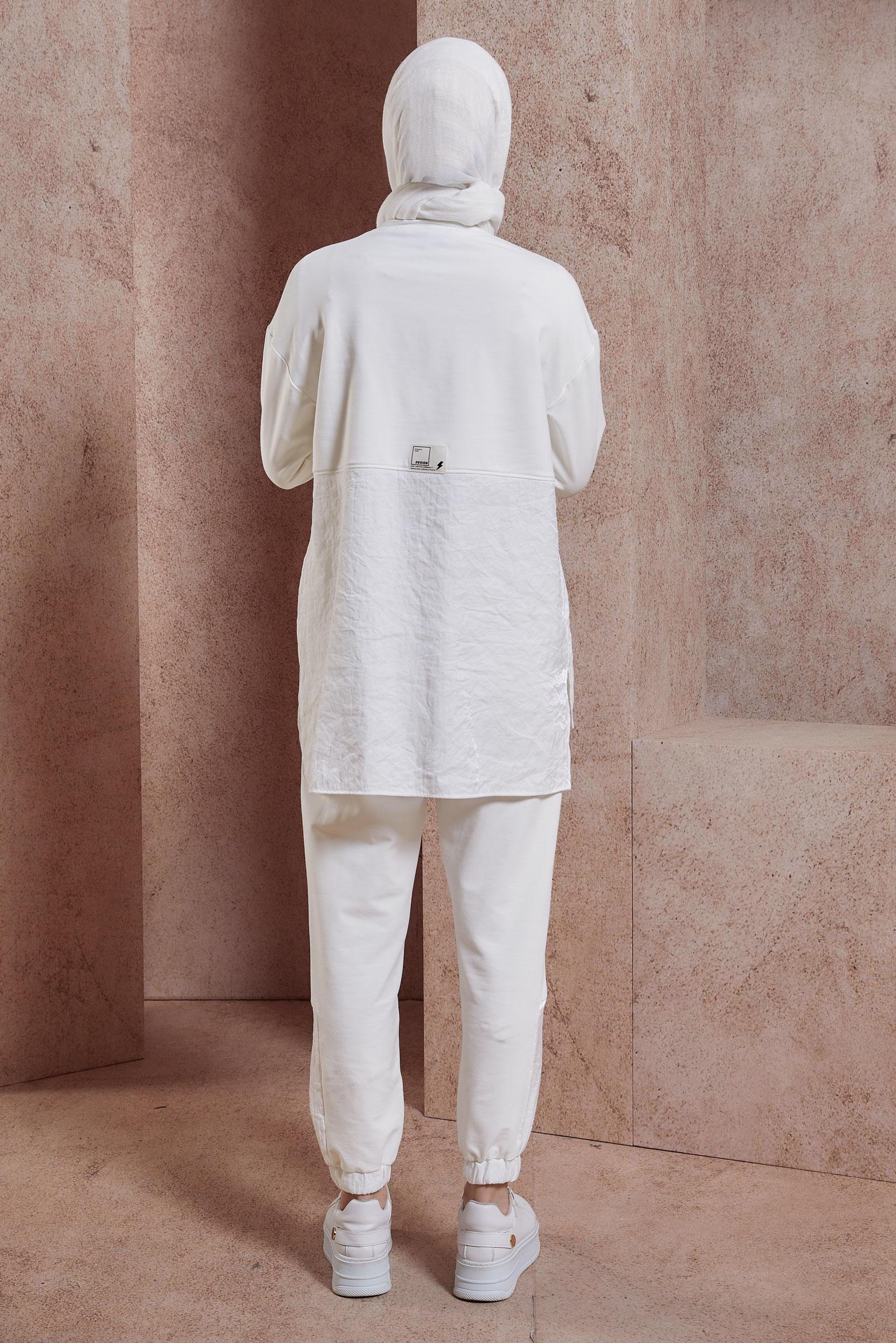 Tesettür giyim BEYAZ PANTOLONLU EŞOFMAN TAKIM 44400