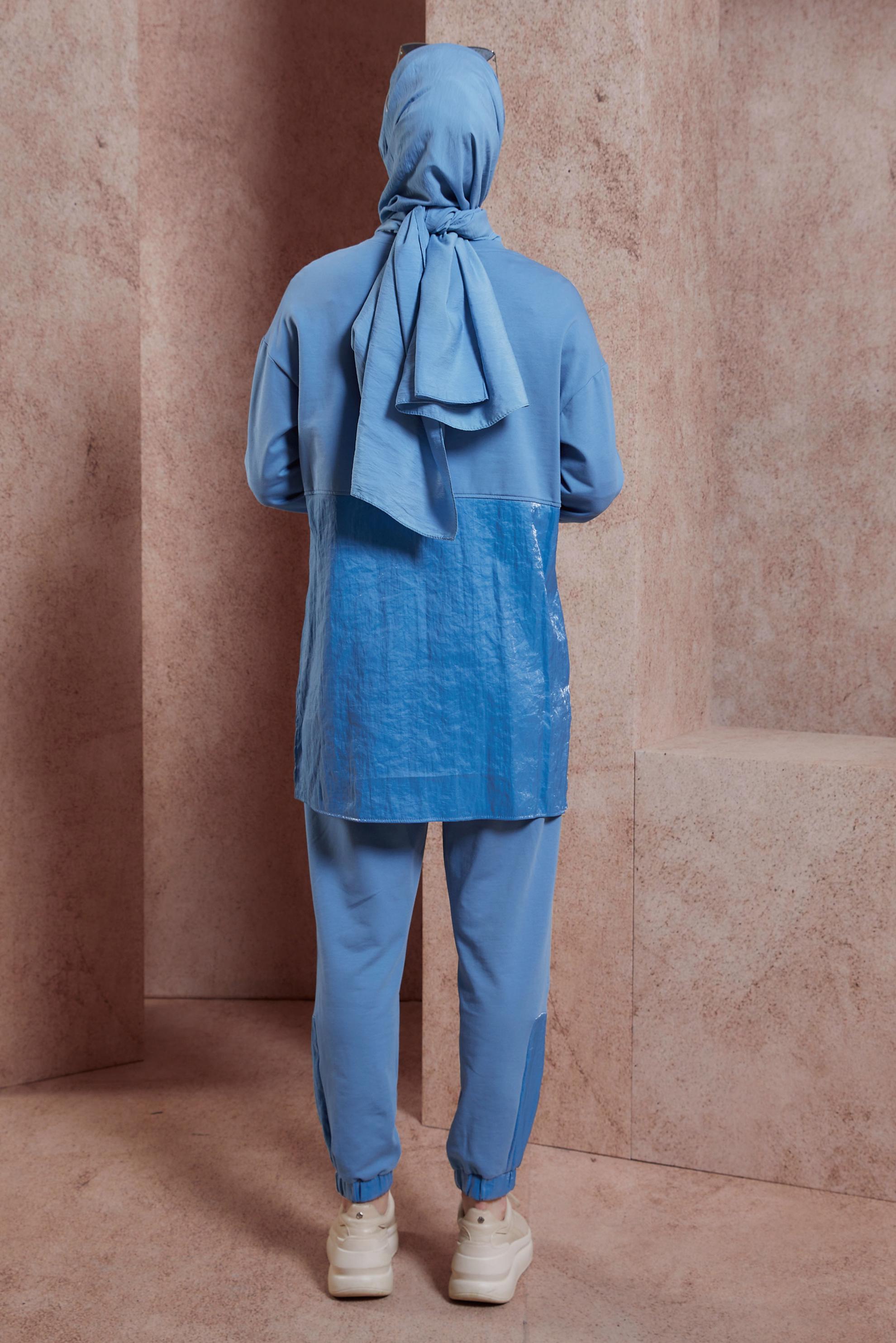 Tesettür giyim MAVİ PANTOLONLU EŞOFMAN TAKIM 44400