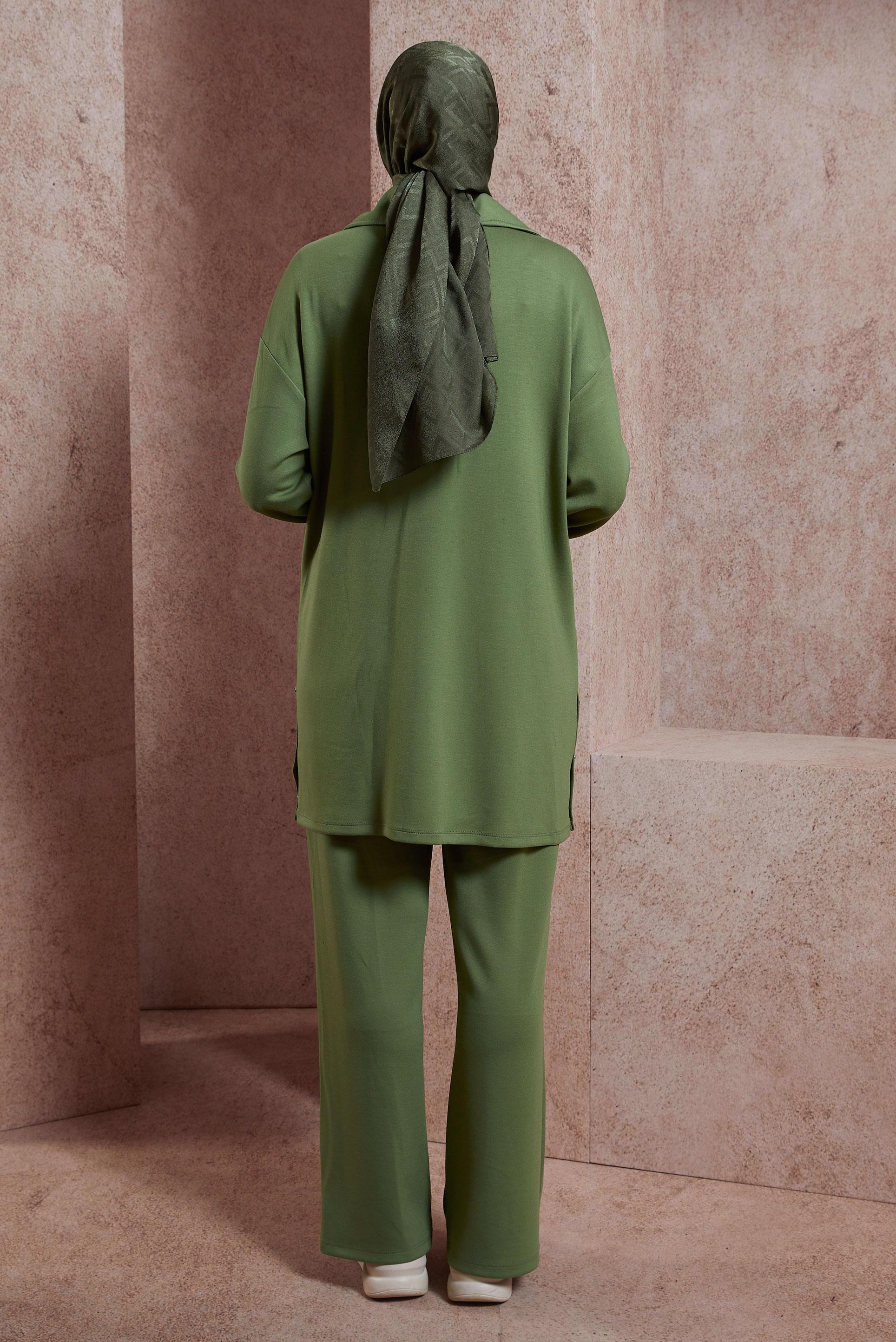 Tesettür giyim HAKİ PANTOLONLU EŞOFMAN TAKIM 44401