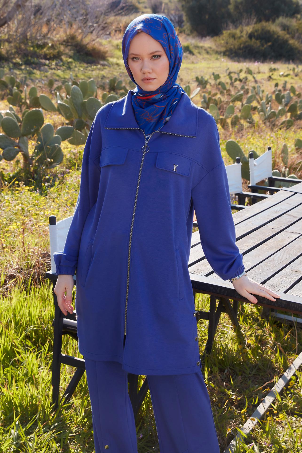 Tesettür giyim LACİVERT PANTOLONLU EŞOFMAN TAKIM 44401