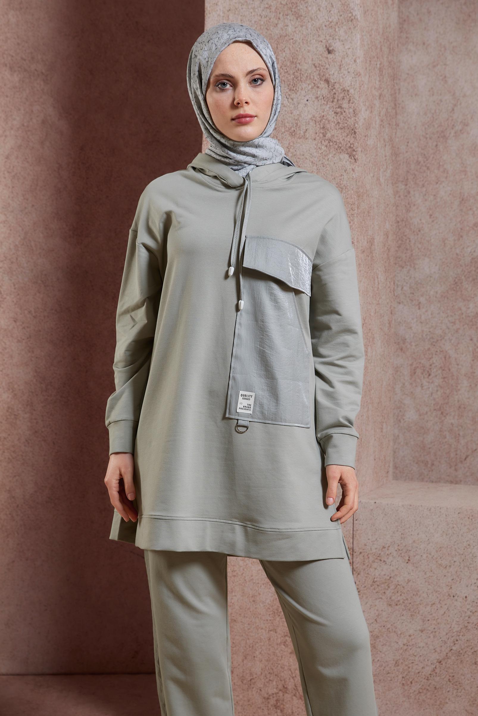 Tesettür giyim GÜMÜŞ PANTOLONLU EŞOFMAN TAKIM 44402