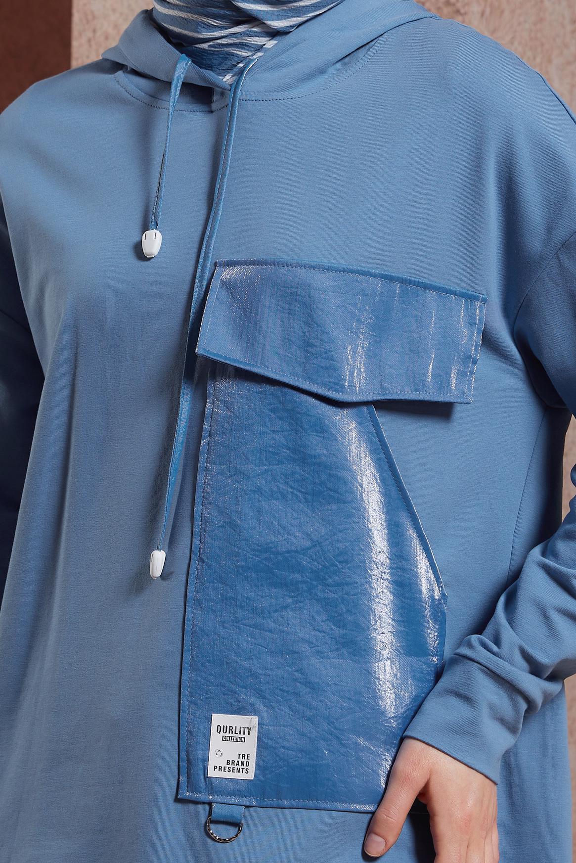 Tesettür giyim MAVİ PANTOLONLU EŞOFMAN TAKIM 44402