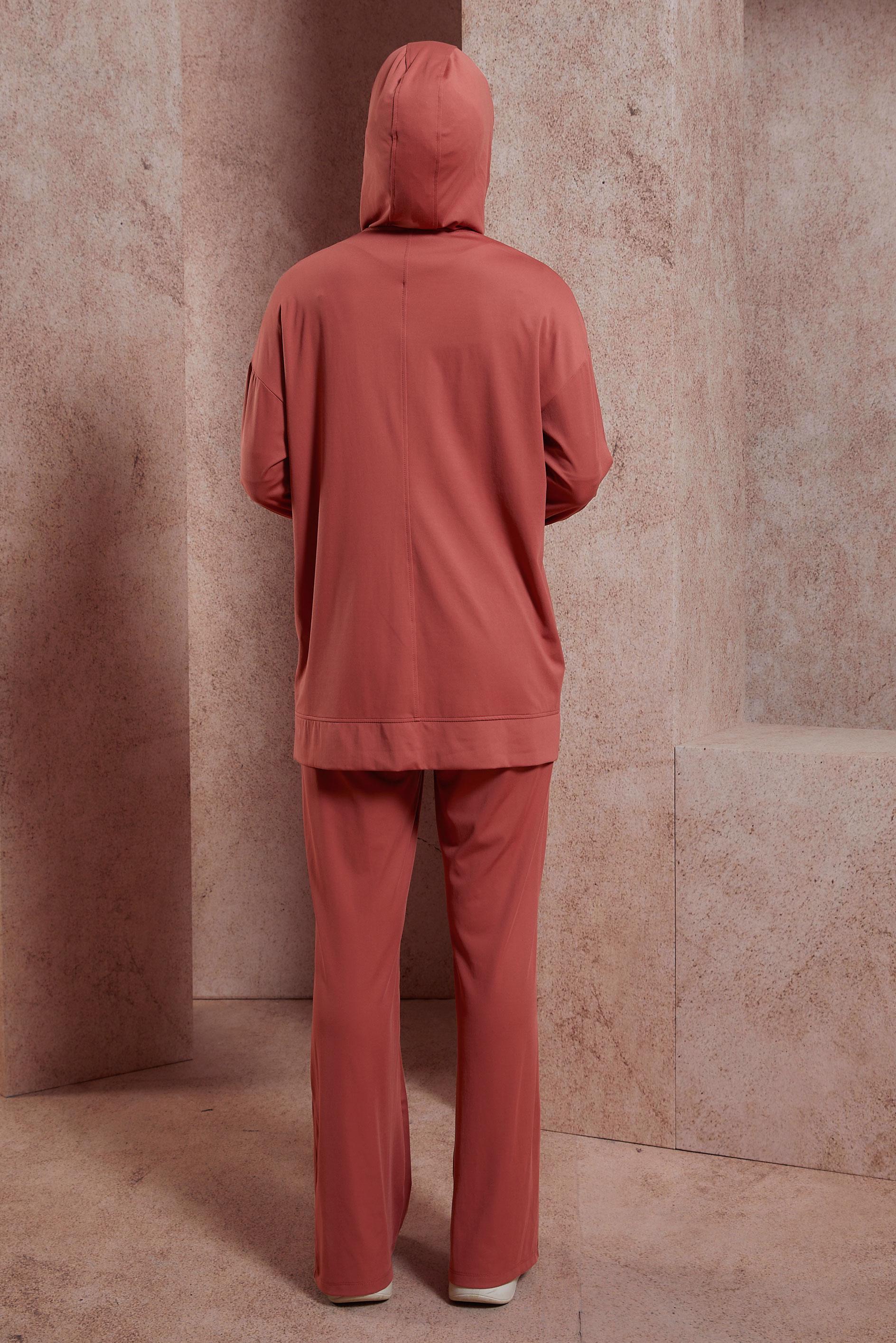 Tesettür giyim TURUNCU KAPÜŞONLU PANTOLONLU EŞOFMAN TAKIM 44406