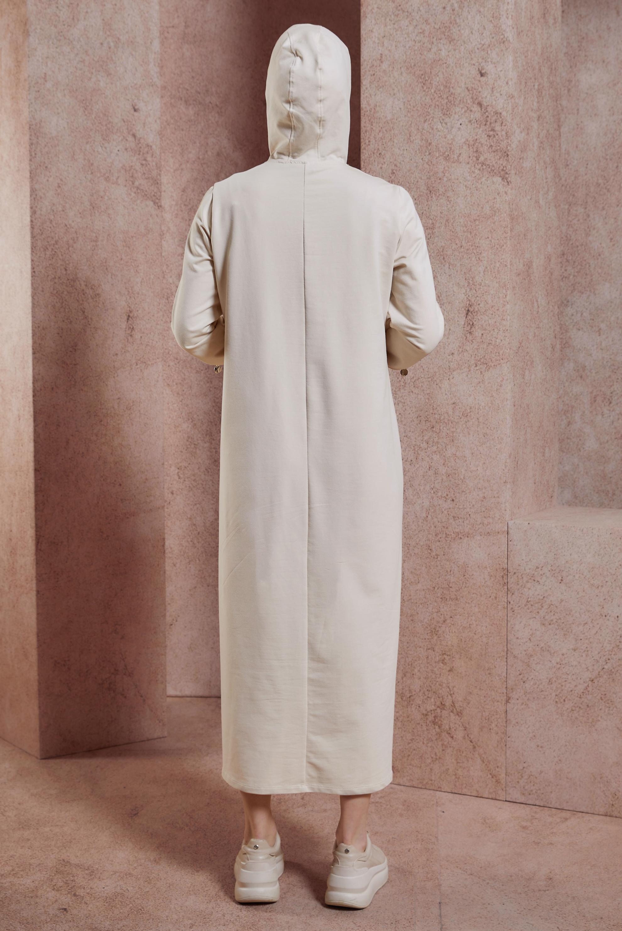 Vêtements hijab BEIGE ROBE DE SURVÊTEMENT À CAPUCHE 44407