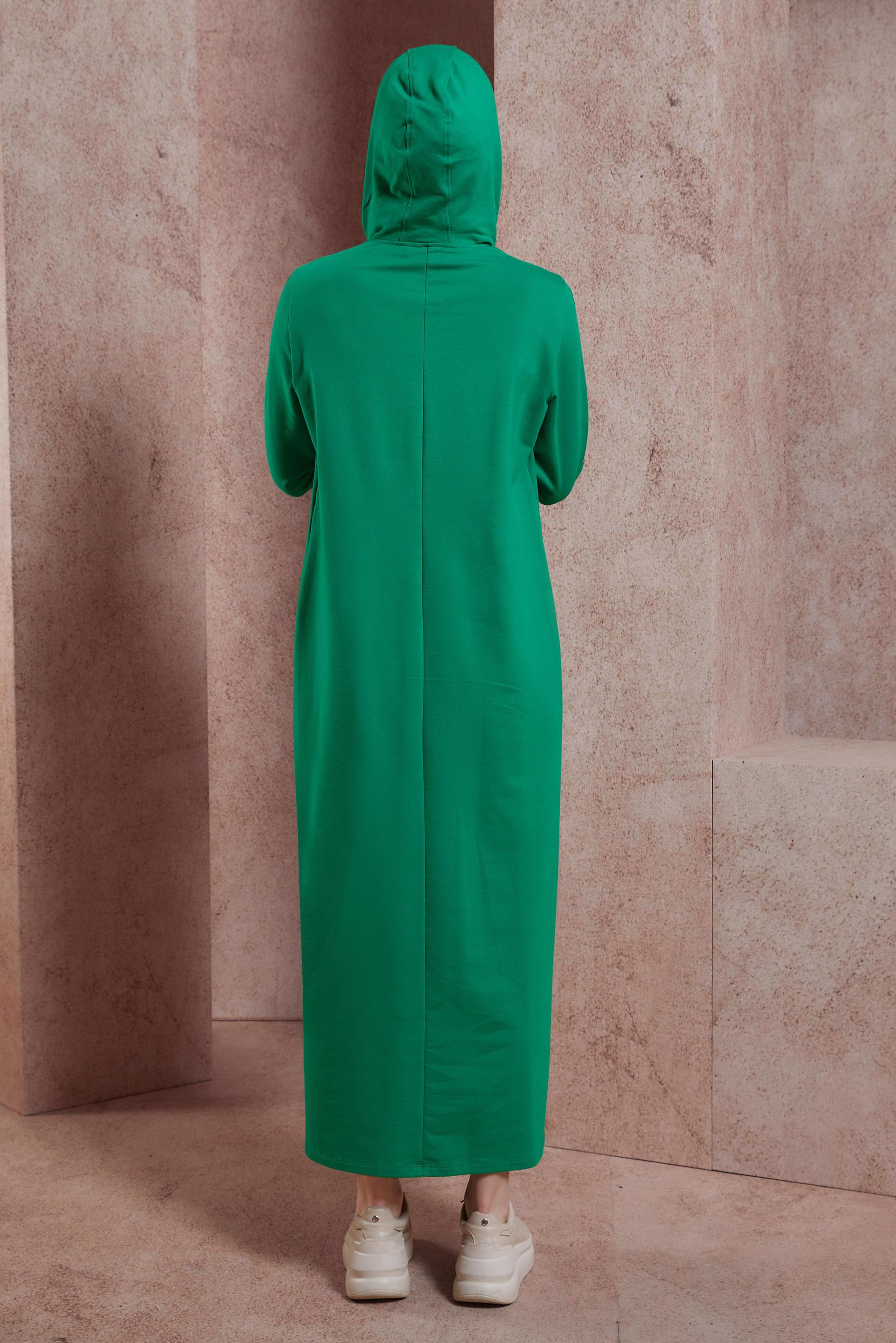 Vêtements hijab VERT ROBE DE SURVÊTEMENT À CAPUCHE 44407