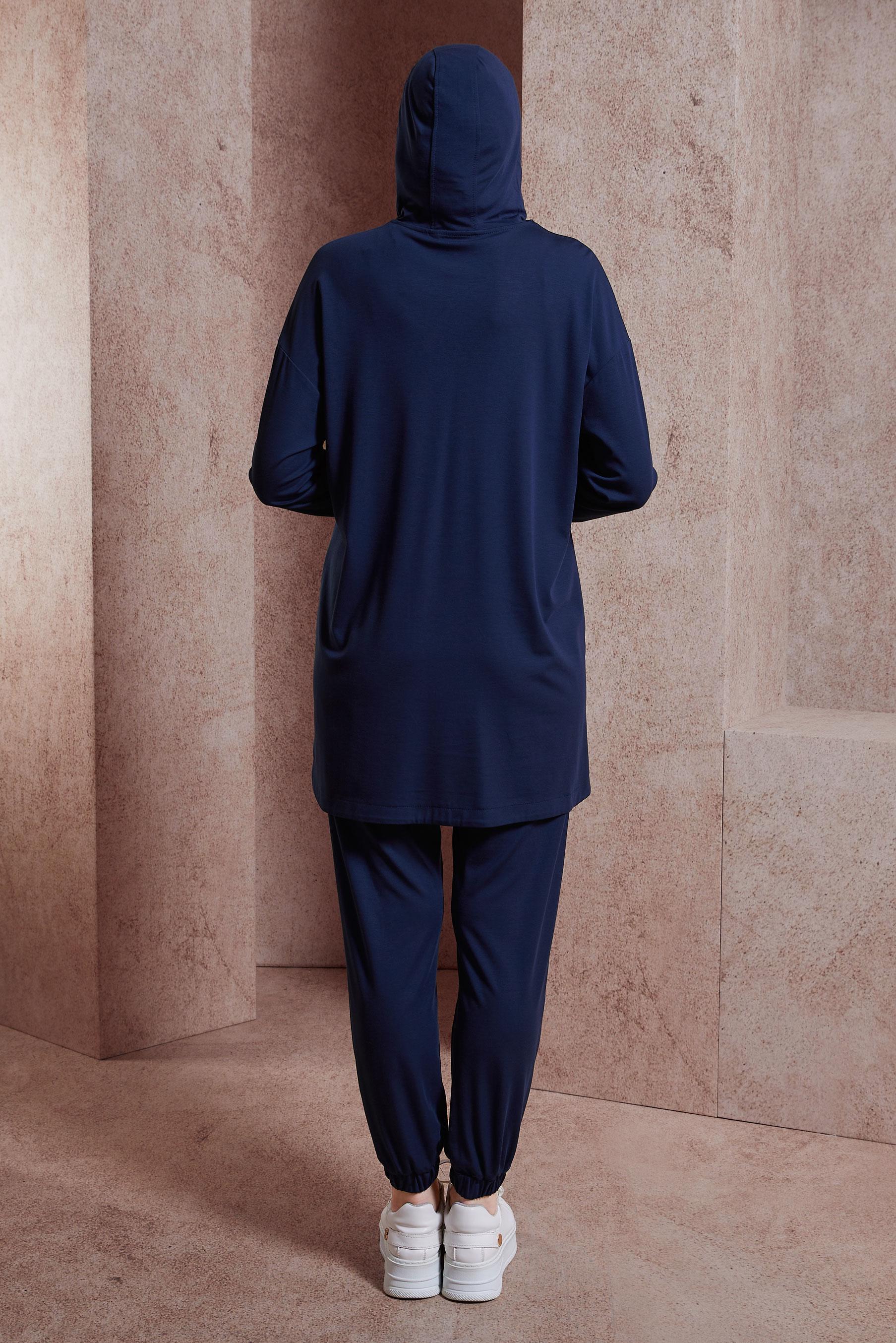 Tesettür giyim LACİVERT KAPÜŞONLU EŞOFMAN TAKIM 44408