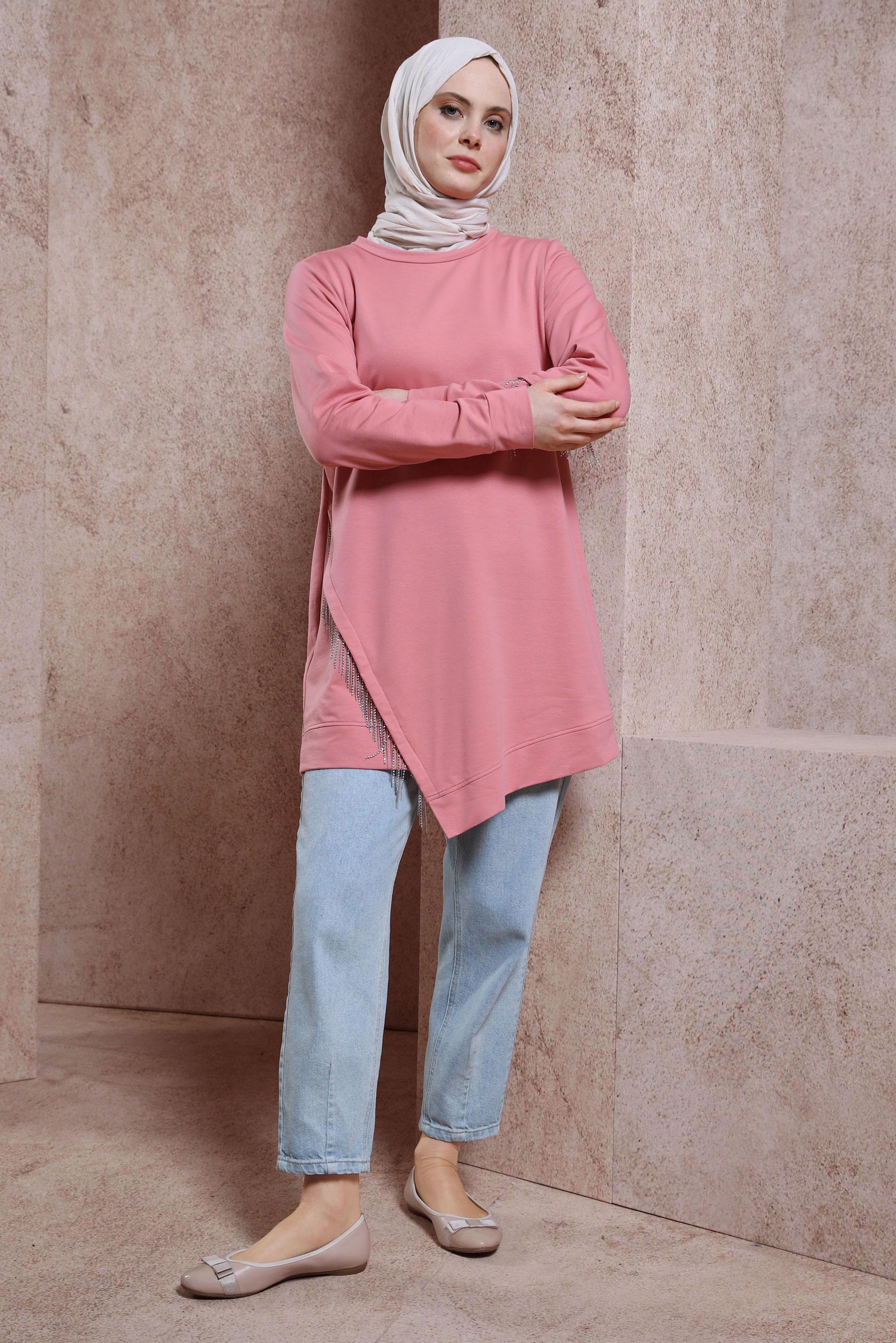 Vêtements hijab ROSE TUNIQUE DE SURVÊTEMENT À VOLANTS 44442