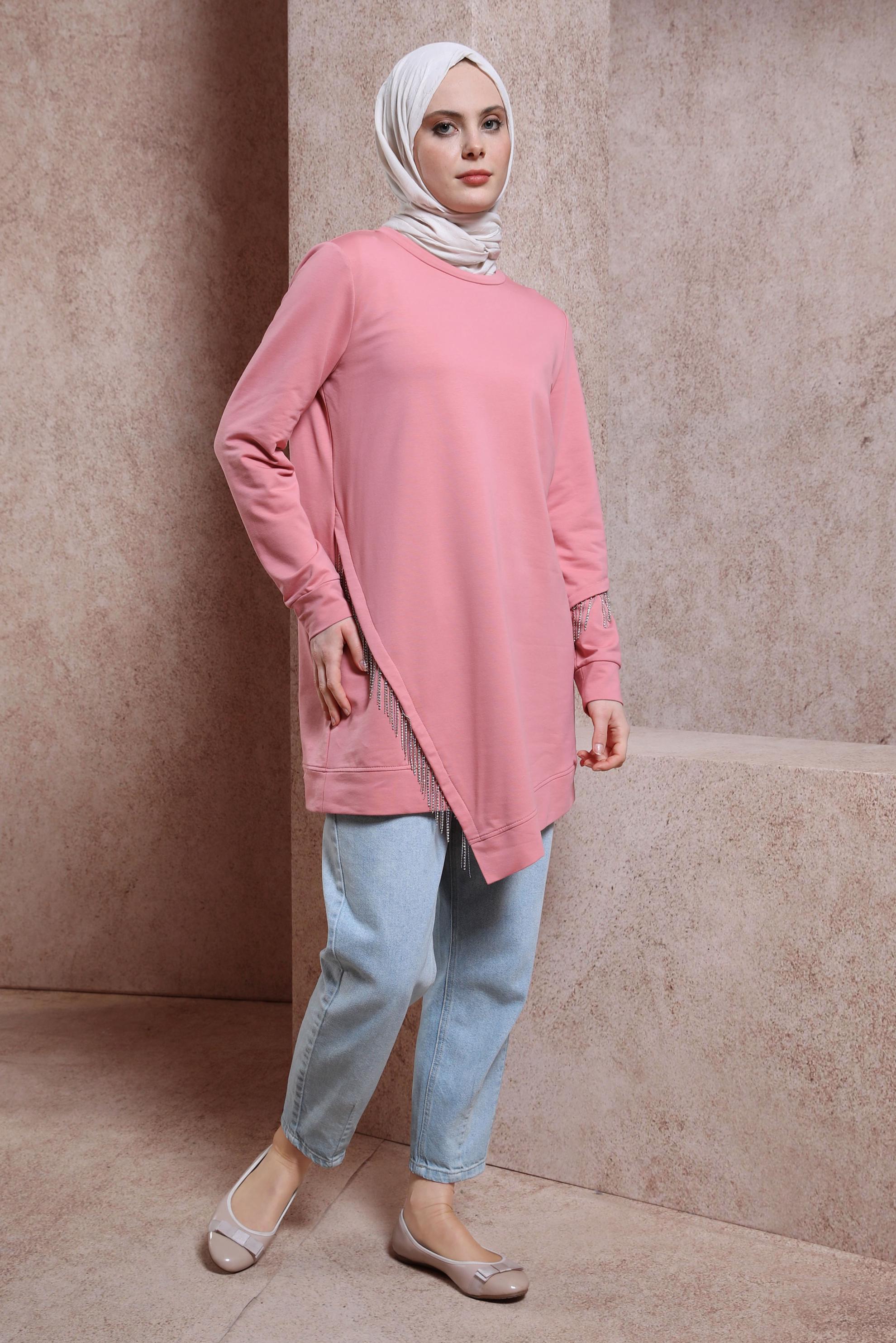 Vêtements hijab ROSE TUNIQUE DE SURVÊTEMENT À VOLANTS 44442