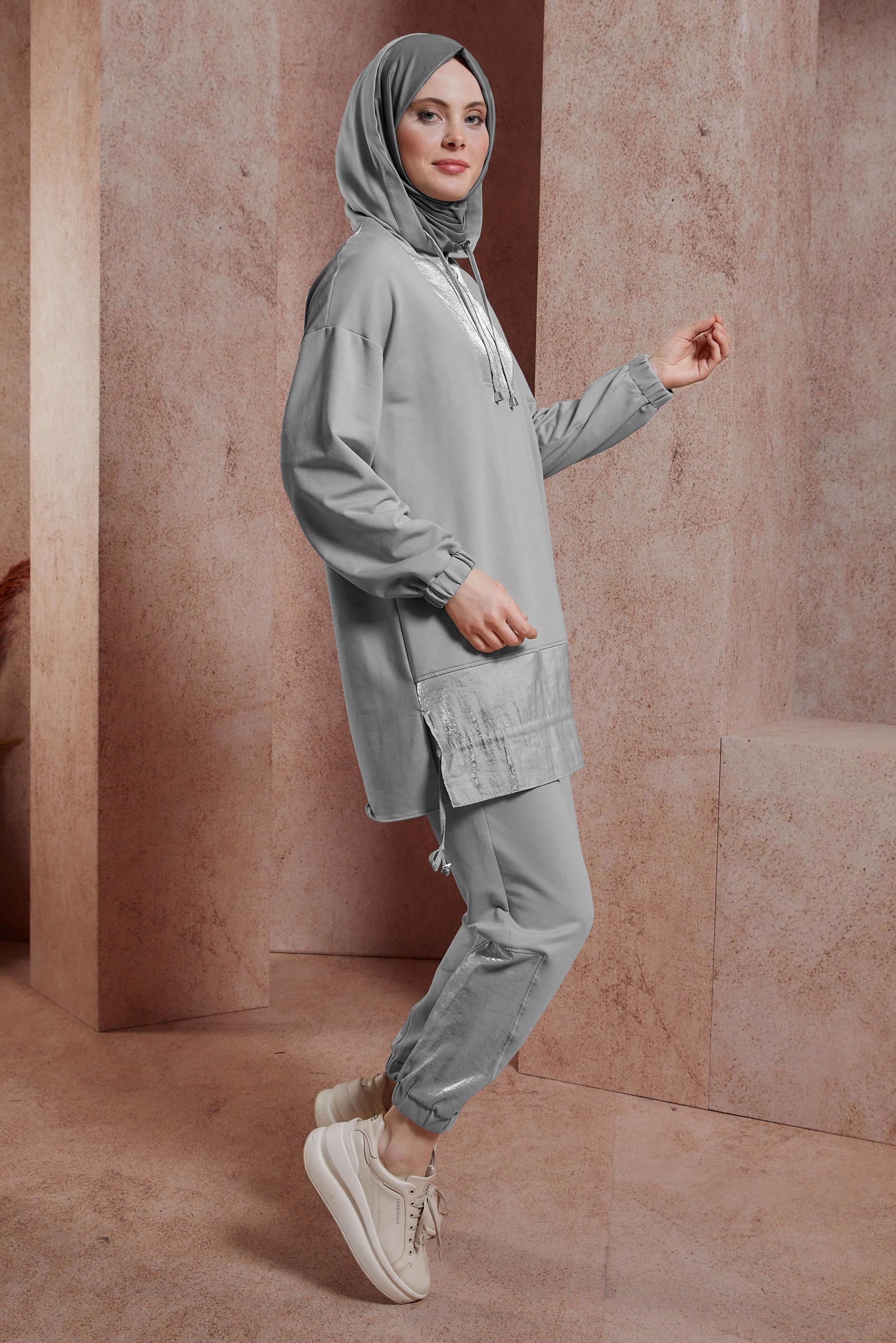 Tesettür giyim GÜMÜŞ PANTOLONLU EŞOFMAN TAKIM 44444