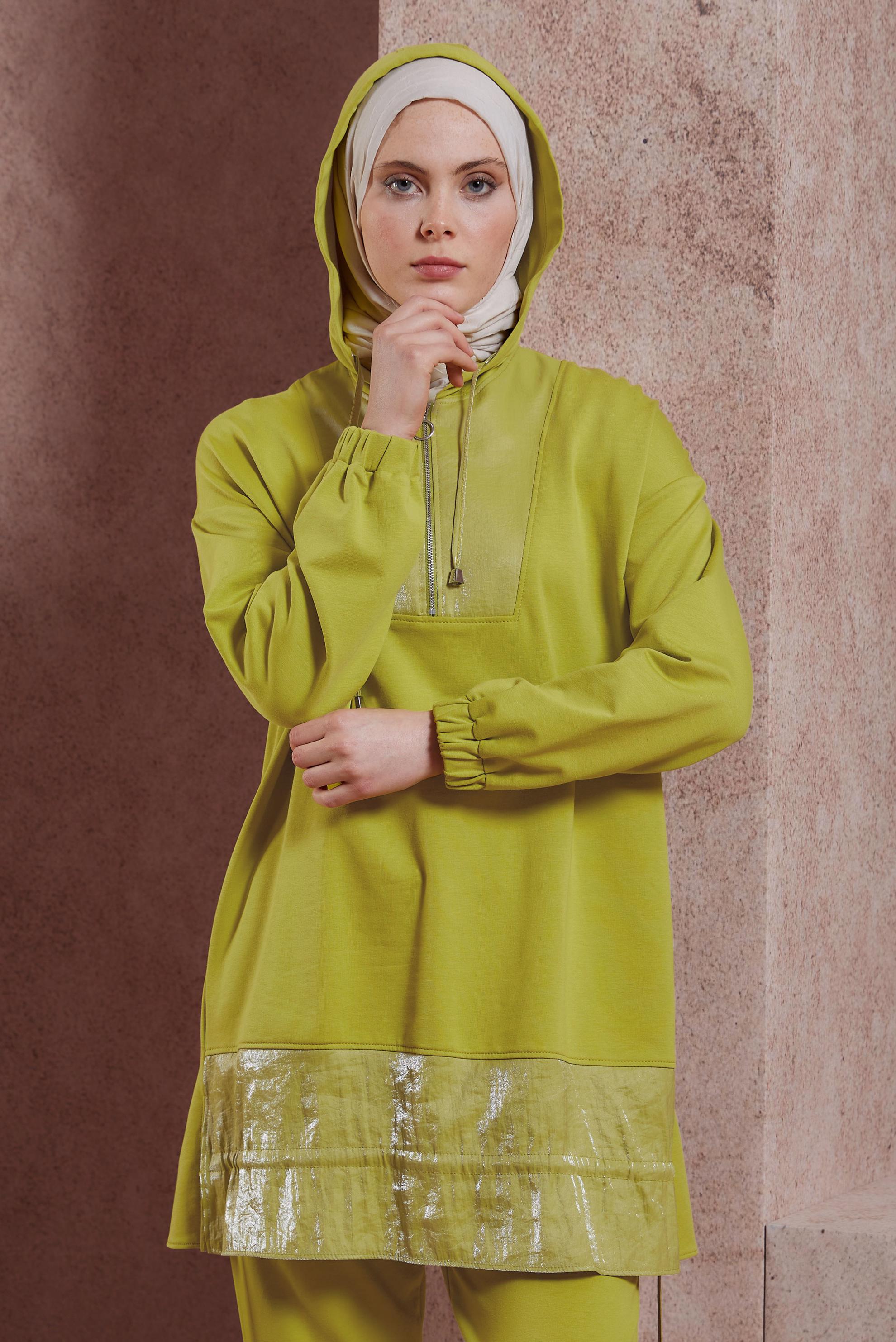 Tesettür giyim YEŞİL PANTOLONLU EŞOFMAN TAKIM 44444