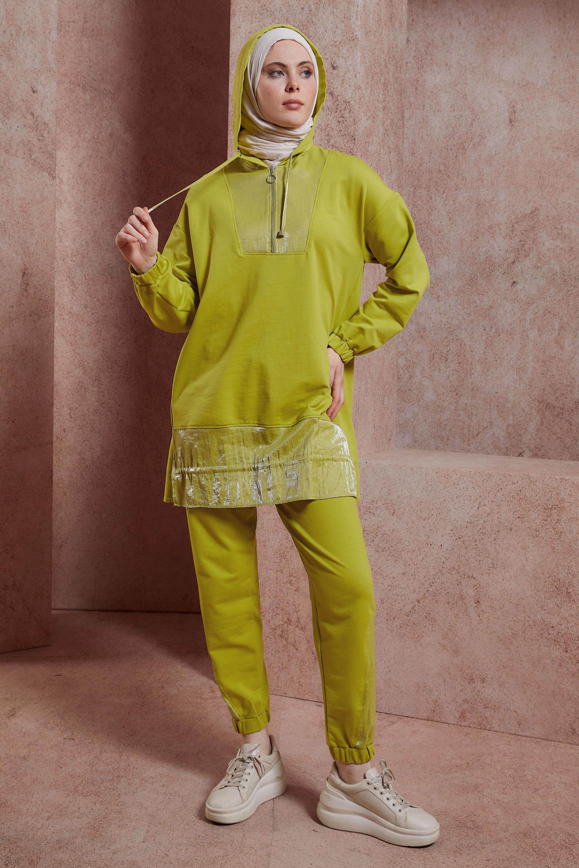Tesettür giyim YEŞİL PANTOLONLU EŞOFMAN TAKIM 44444