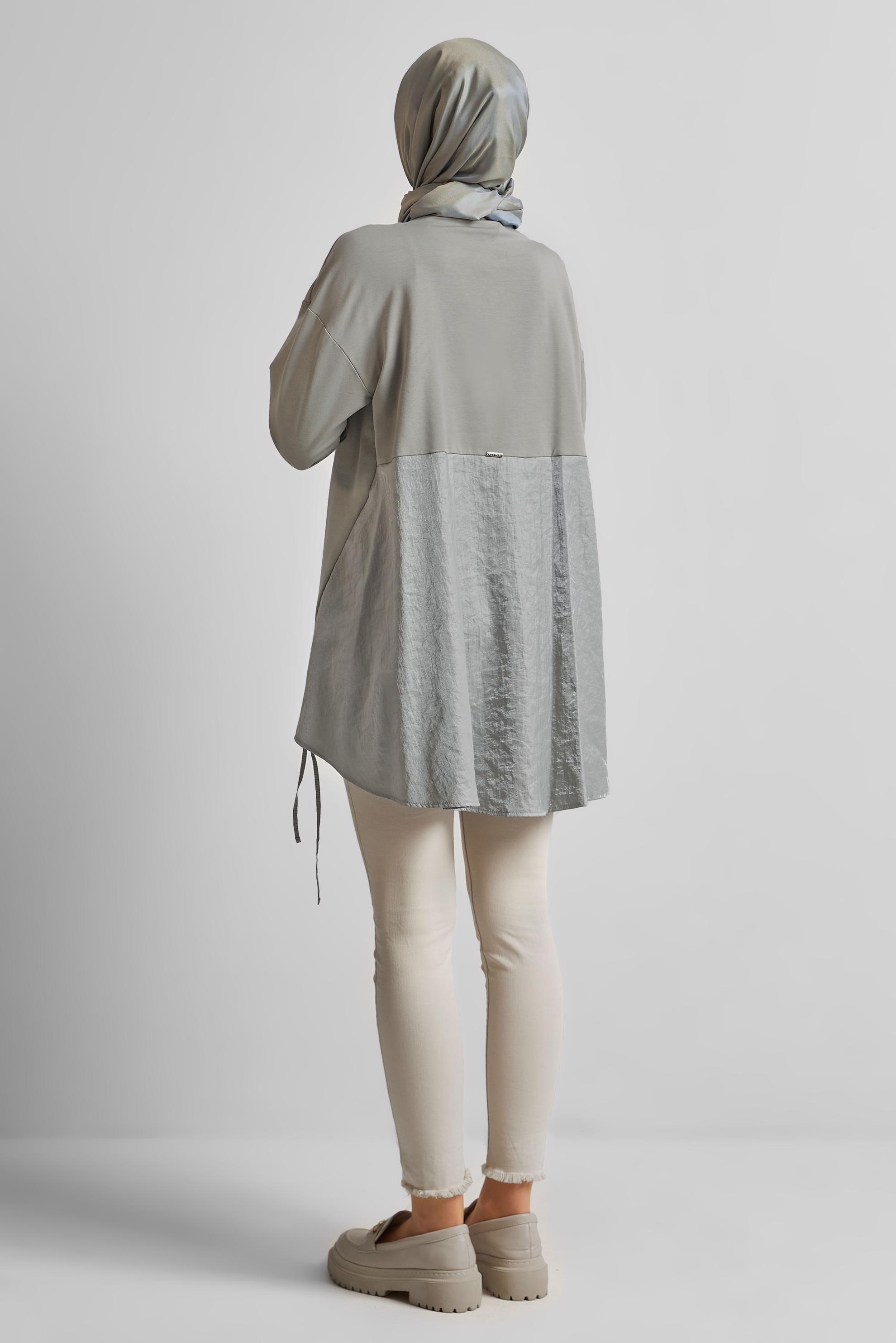 Tesettür giyim GÜMÜŞ TAŞ BASKILI EŞOFMAN TUNİK 44450