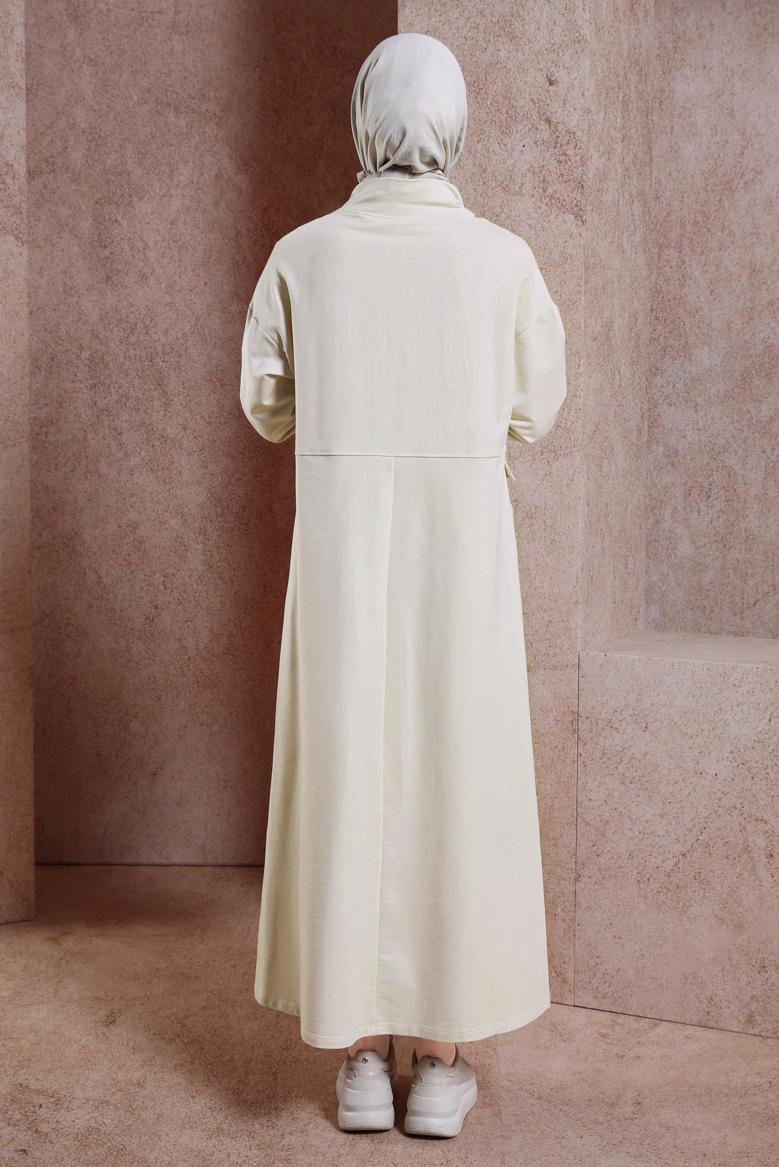 Vêtements hijab BEIGE ROBE DE SURVÊTEMENT AVEC POCHE 44486