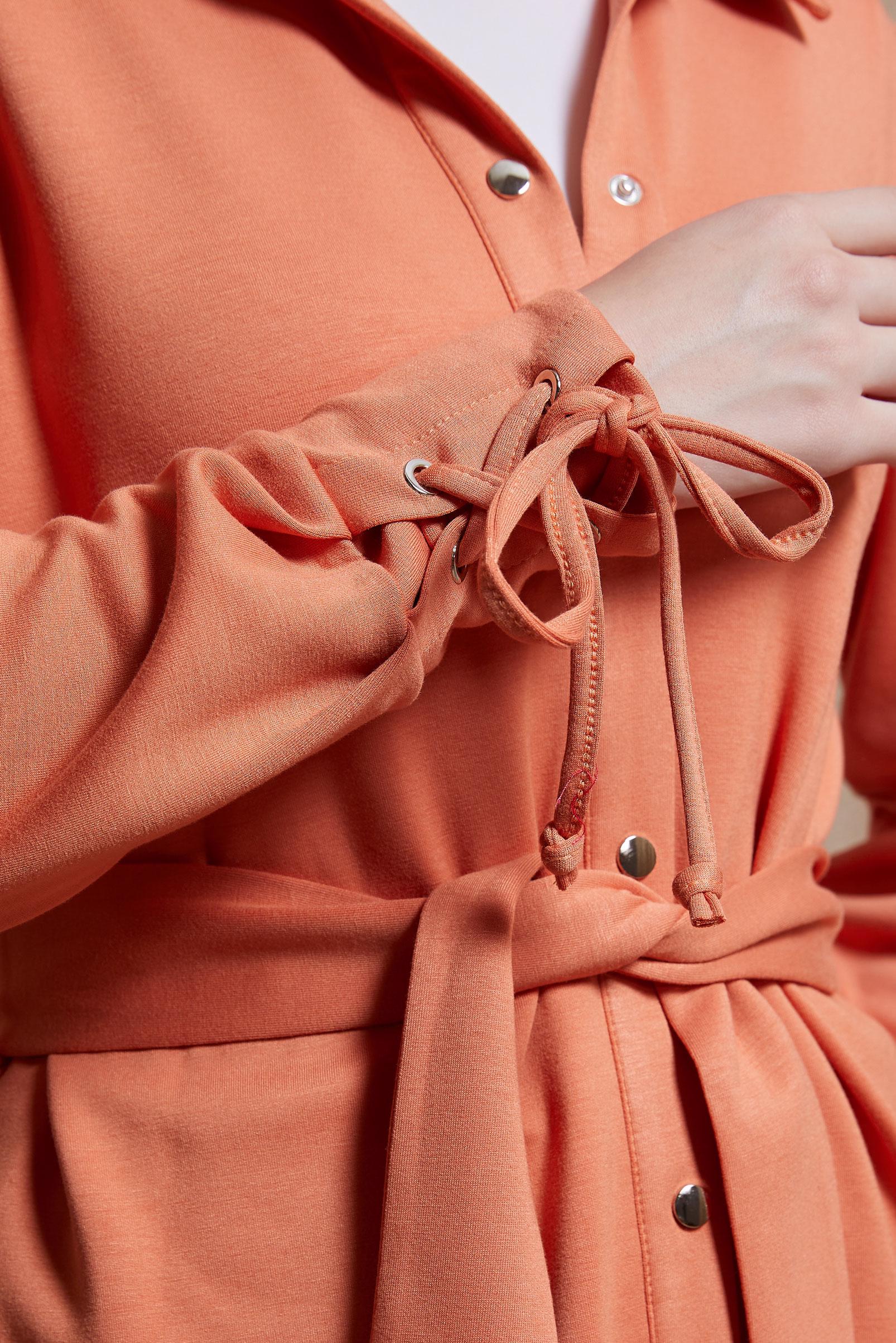 Tesettür giyim TURUNCU KUŞAKLI PANTOLONLU TAKIM 44499