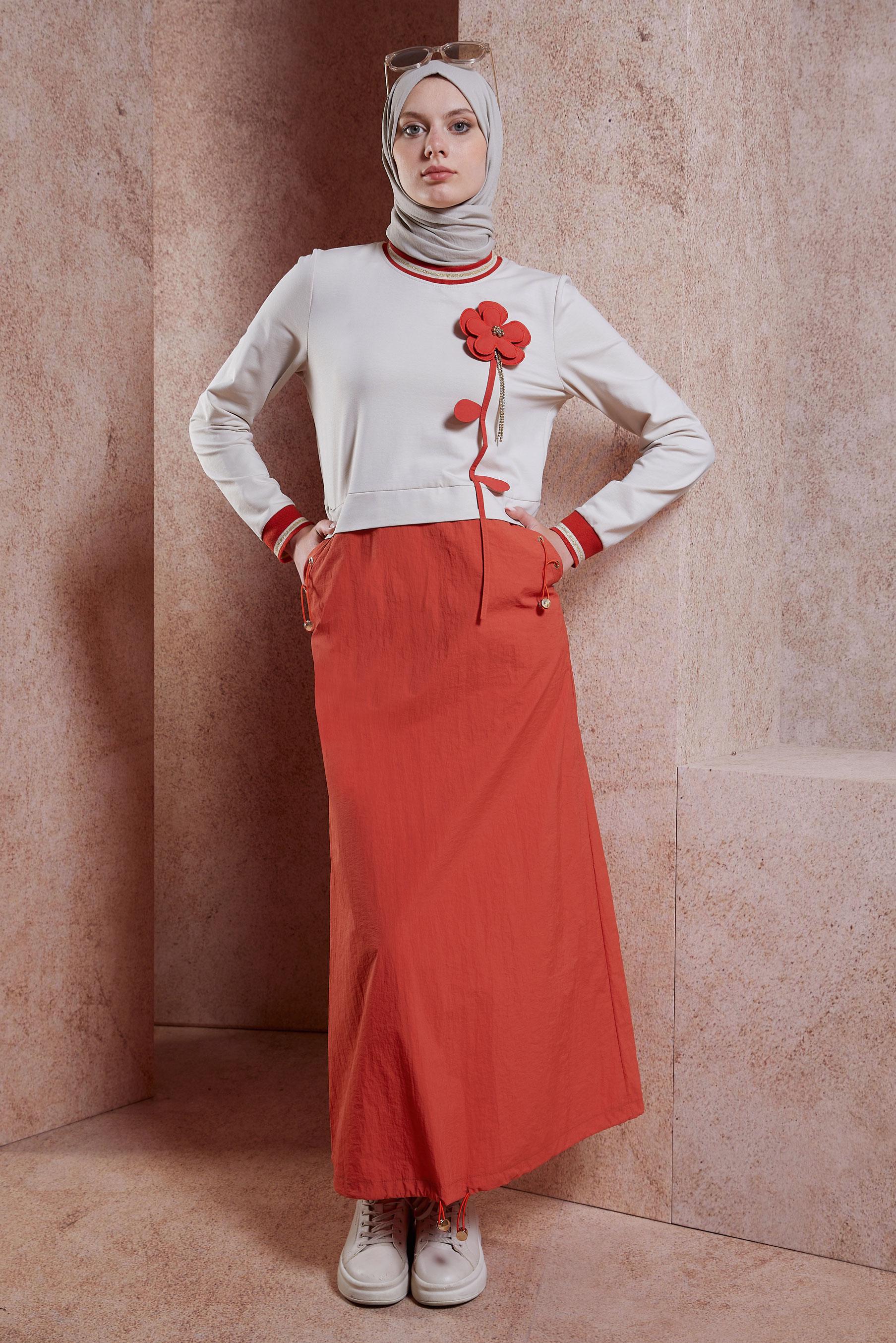 Vêtements hijab ORANGE ROBE DE SURVÊTEMENT EN COTON 44514