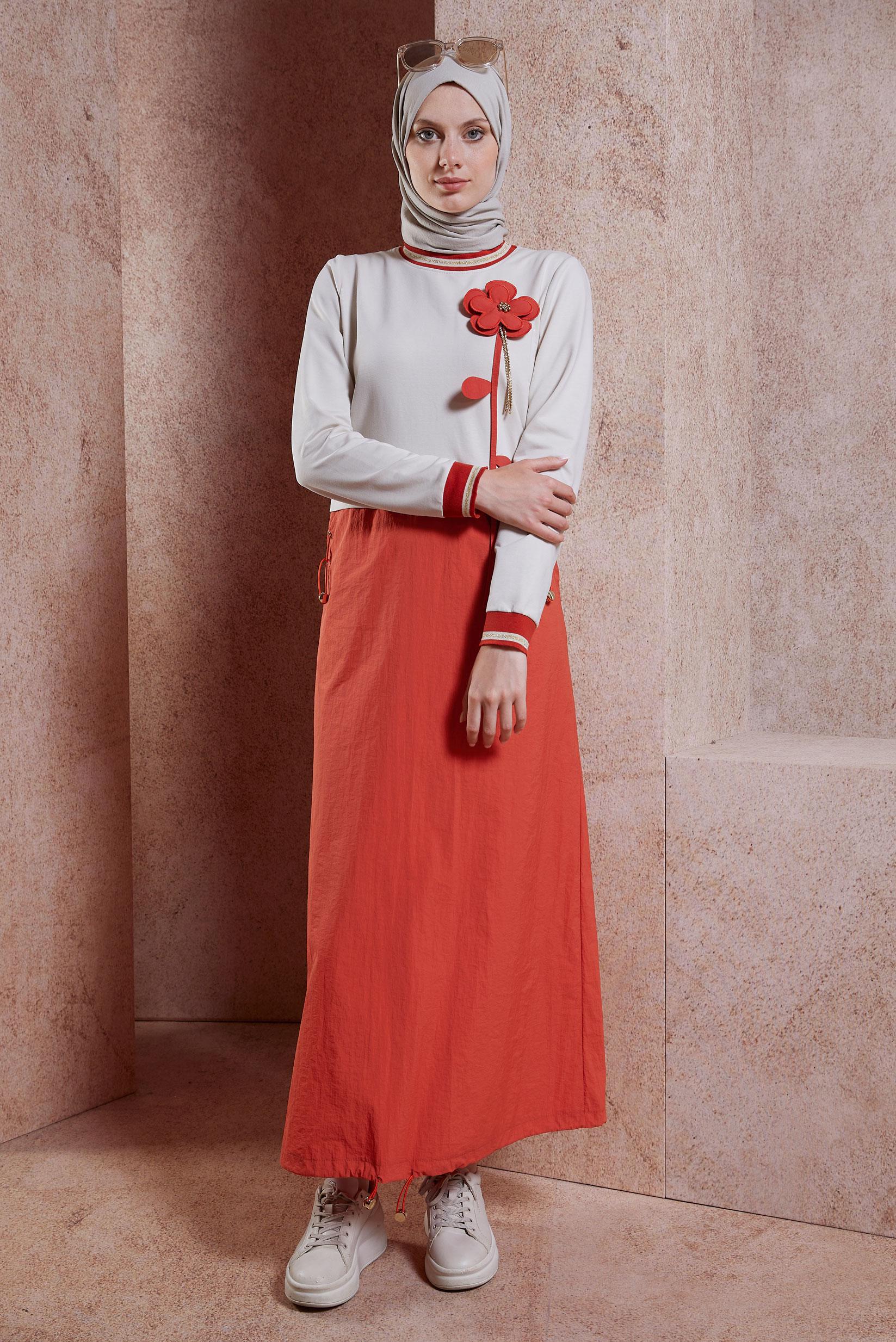 Vêtements hijab ORANGE ROBE DE SURVÊTEMENT EN COTON 44514