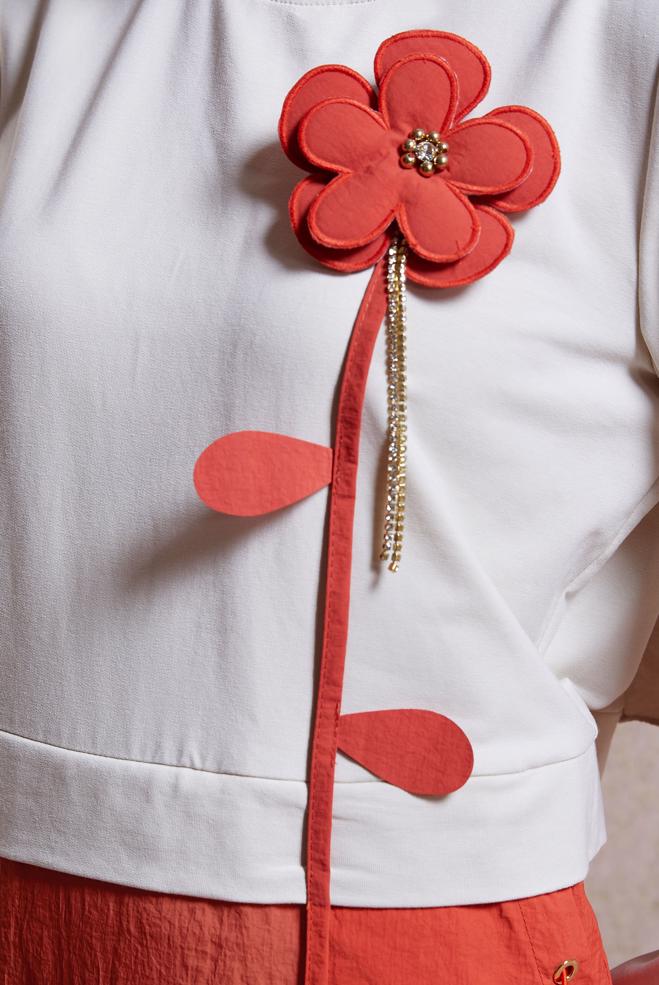 Tesettür giyim TURUNCU PAMUKLU TESETTÜR EŞOFMAN ELBİSE 44514 - ALVİNA