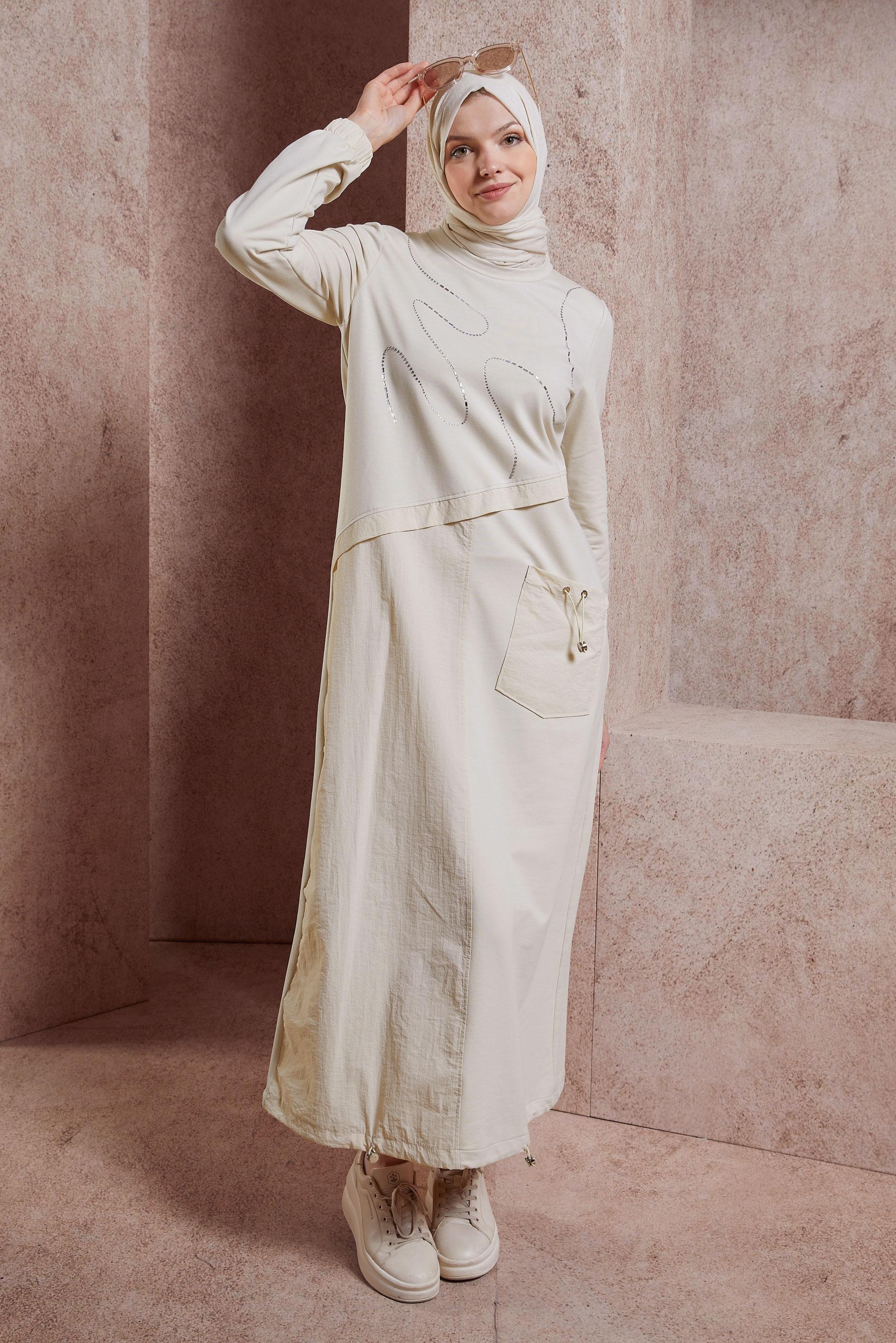Vêtements hijab BEIGE ROBE DE SURVÊTEMENT 44515