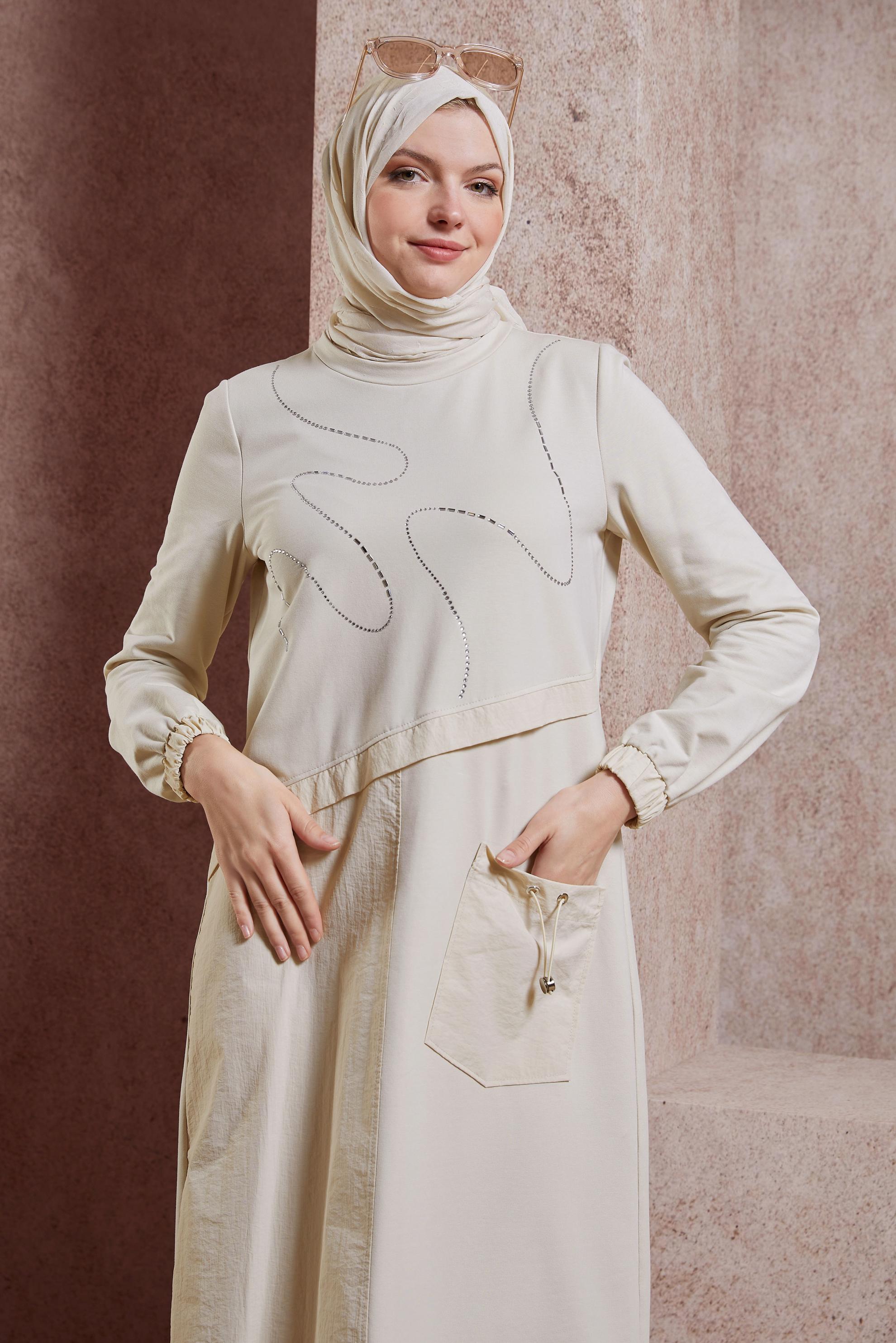 Vêtements hijab BEIGE ROBE DE SURVÊTEMENT 44515
