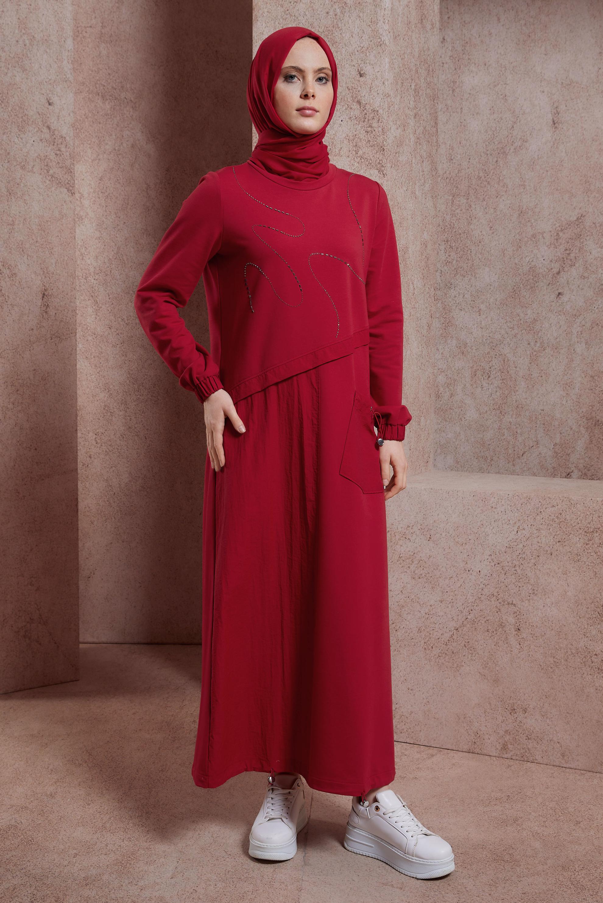 Hijab clothing RED TRACKSUIT DRESS 44515