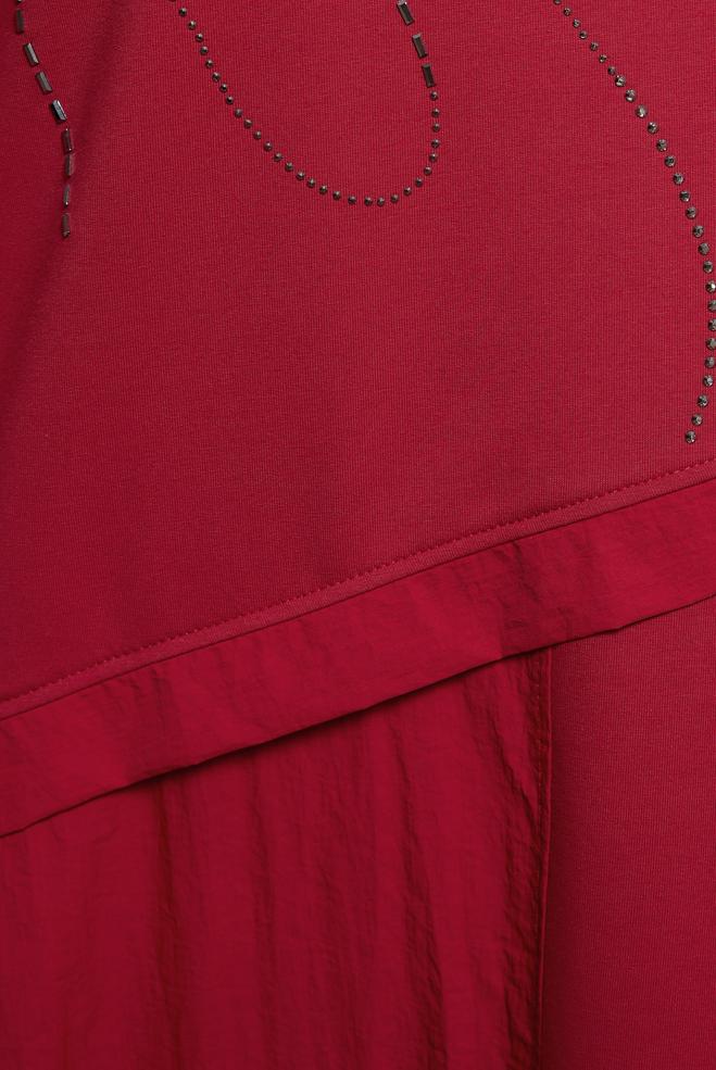 Tesettür giyim KIRMIZI CEPLİ EŞOFMAN ELBİSE 44515 - ALVİNA